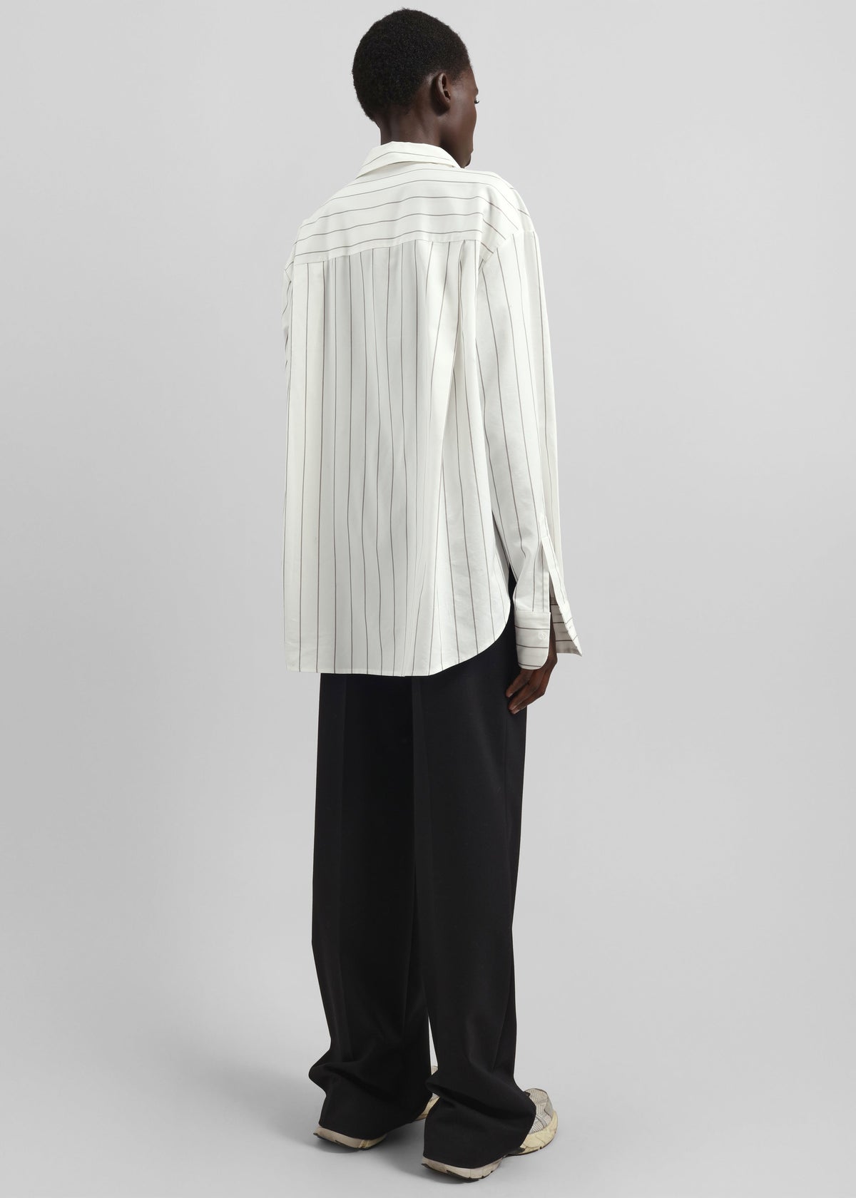 Peri Striped Cotton Shirt - White/Brown Stripe β view 10 of 11