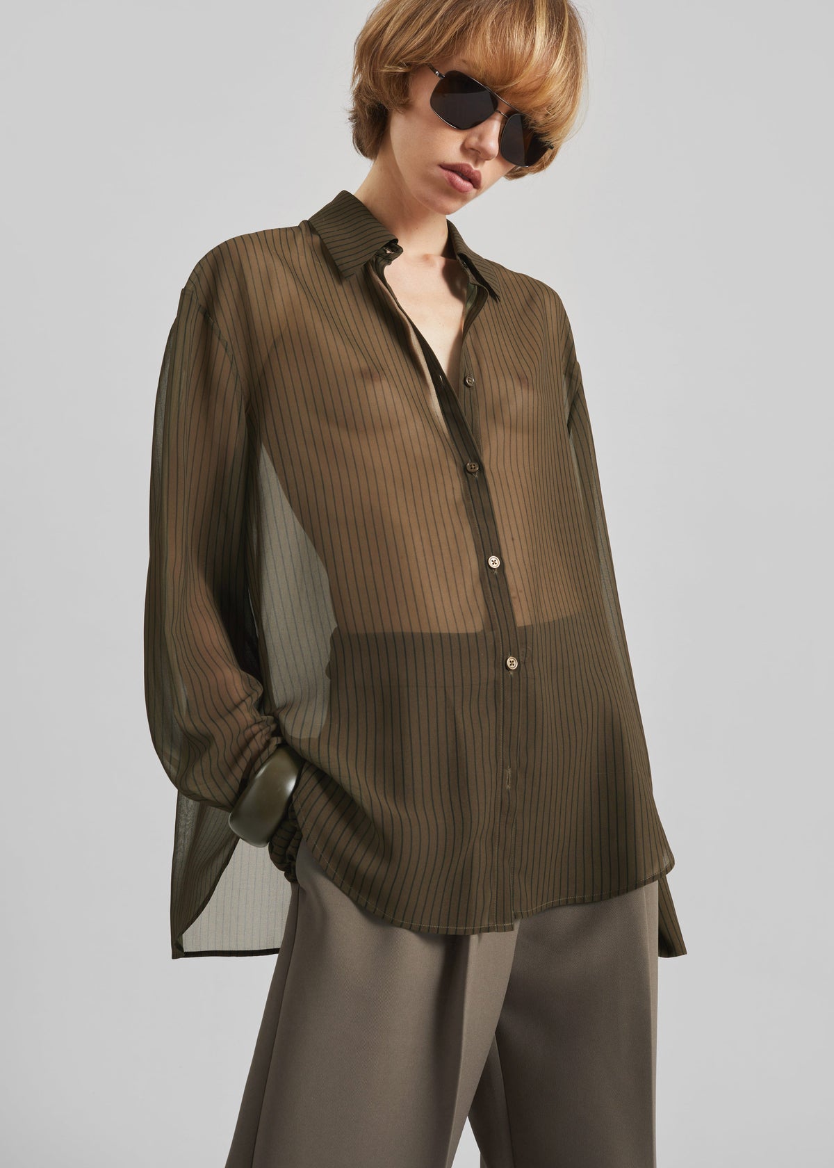 Peri Striped Shirt - Olive/Black Stripe β view 5 of 14