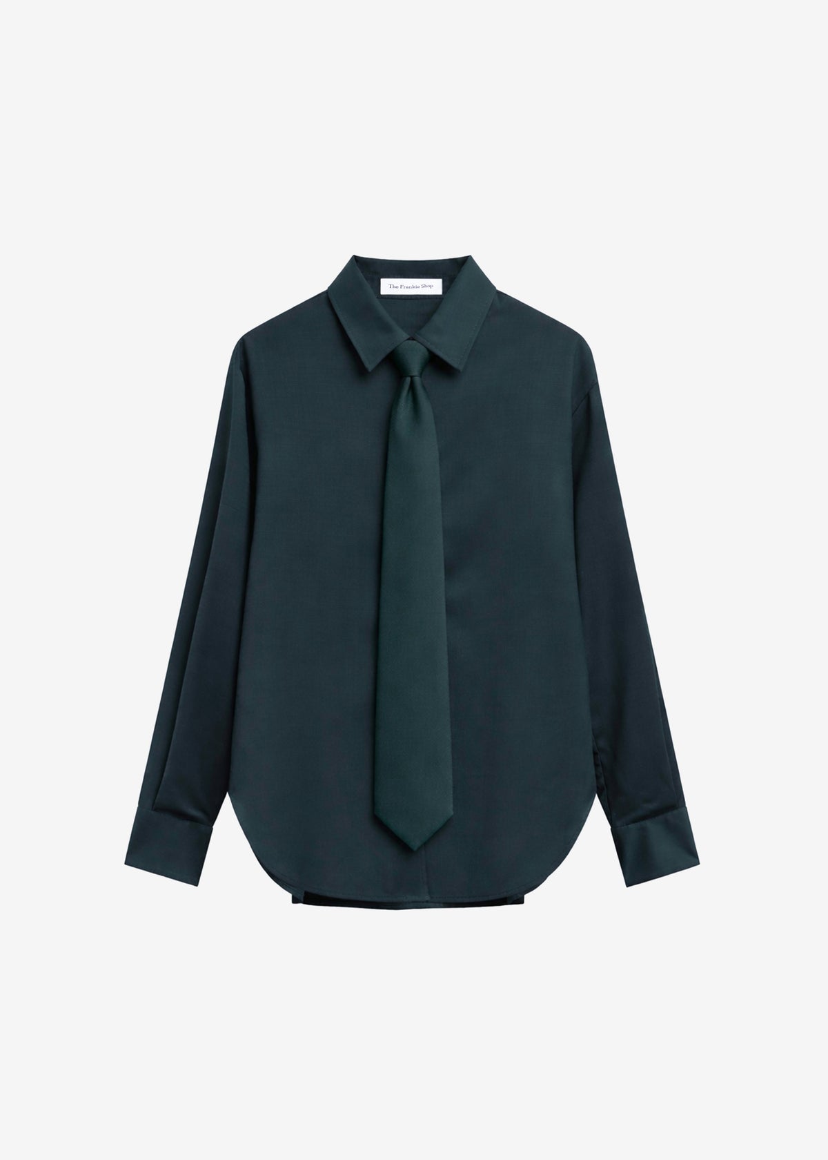 Peri Tie Neck Shirt - Bottle Green β view 9 of 9
