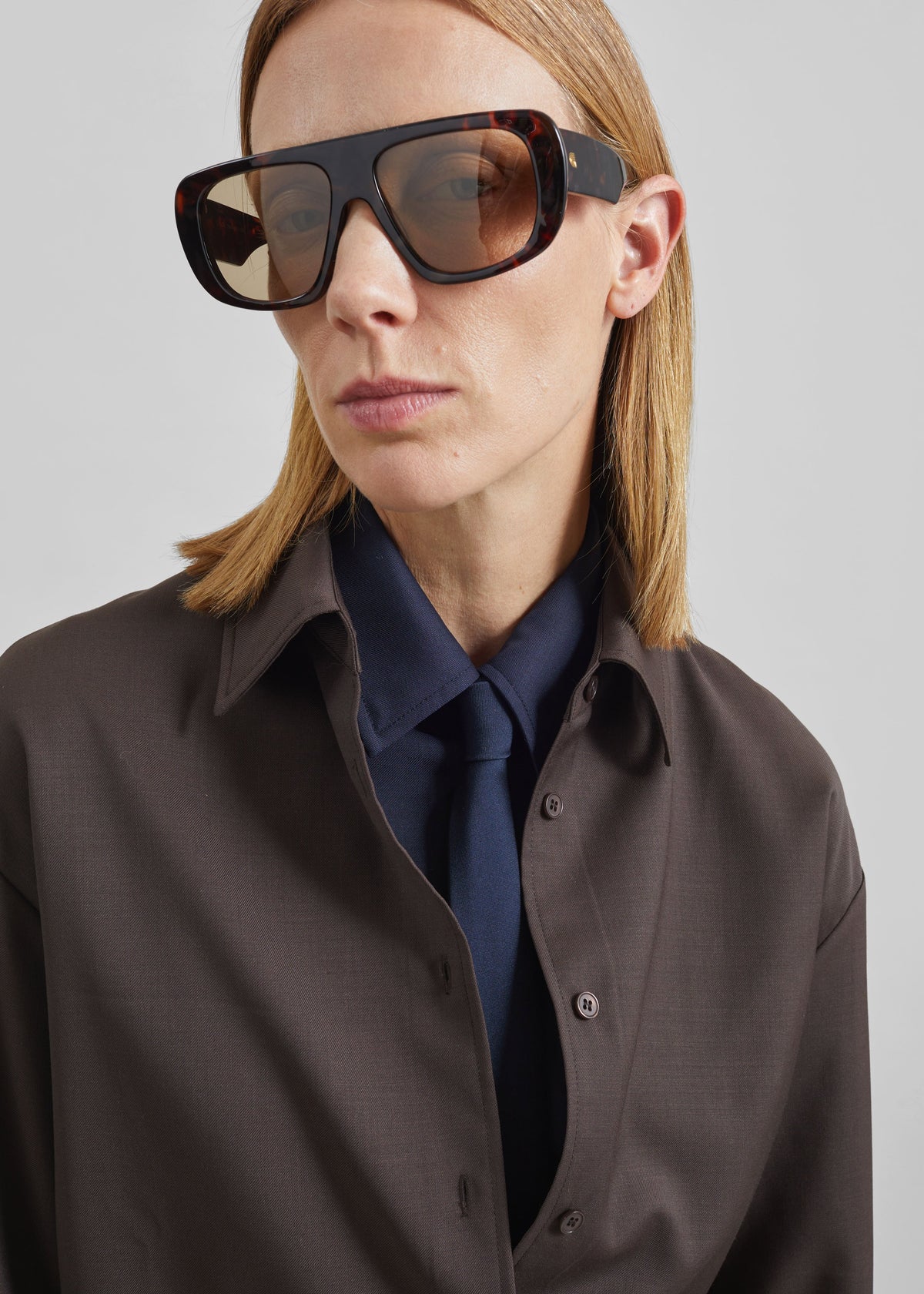 Peri Tie Neck Shirt - Navy β view 4 of 7