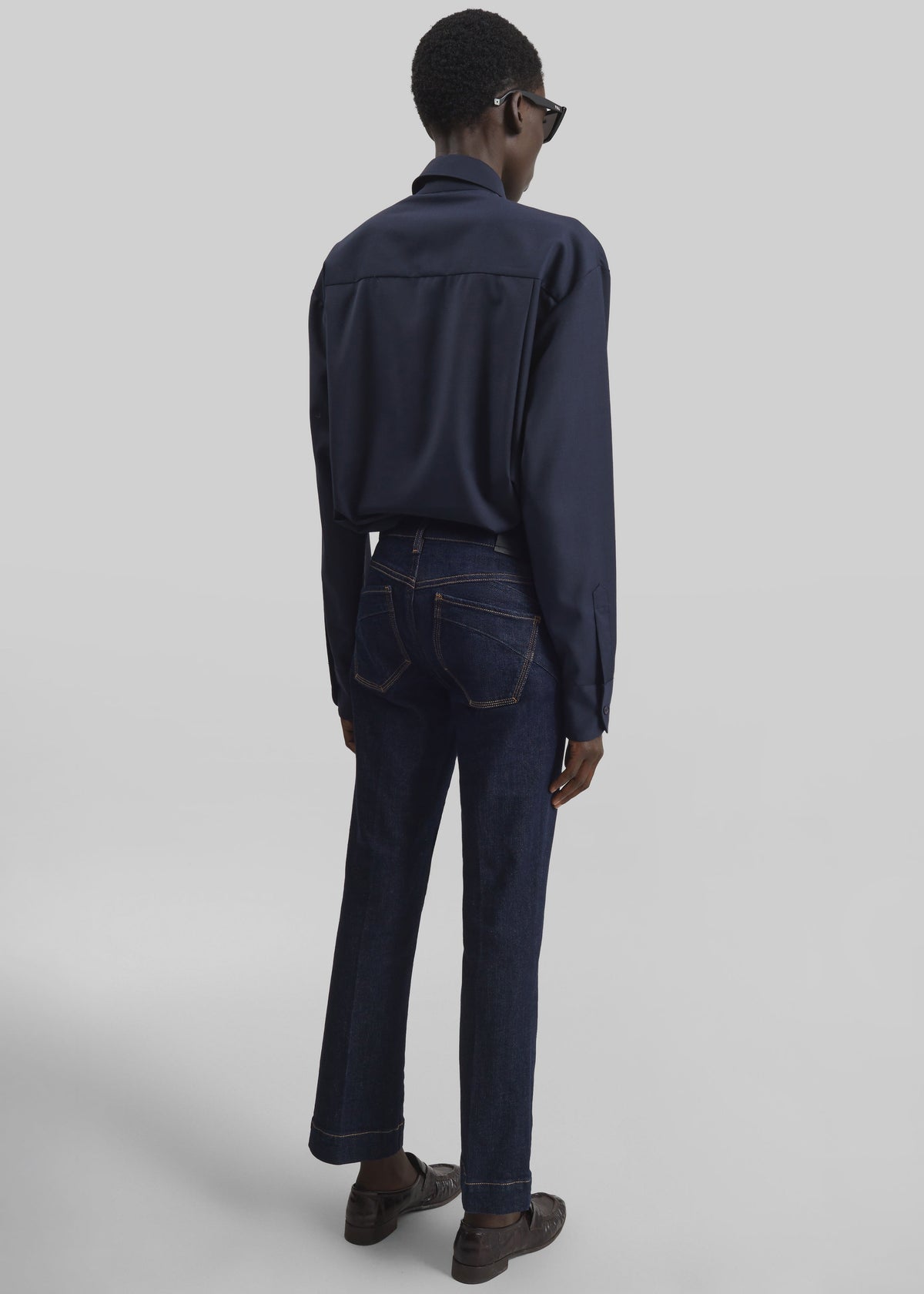 Peri Tie Neck Shirt - Navy β view 6 of 7