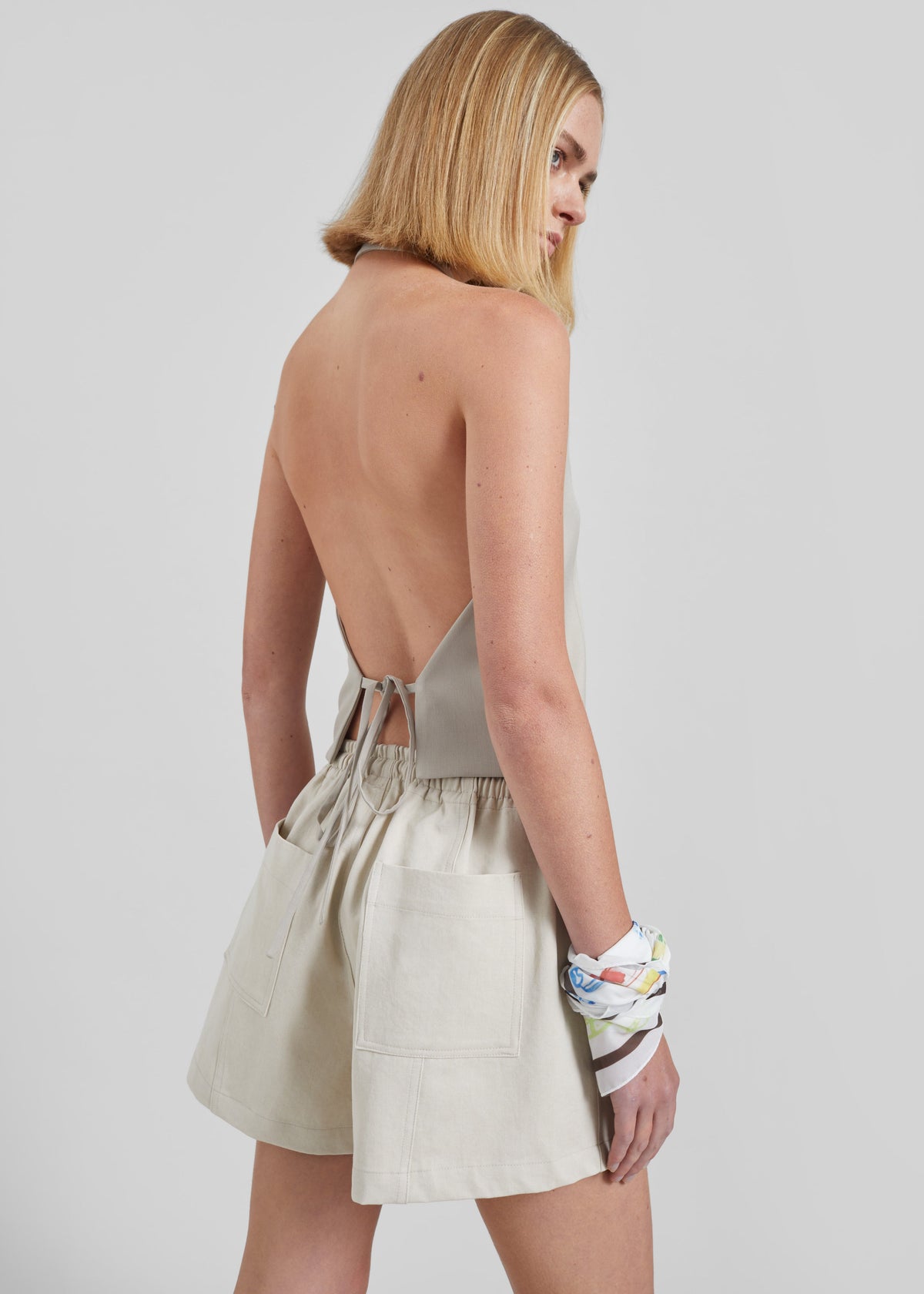 Pierno Cotton Shorts - Beige β view 8 of 9