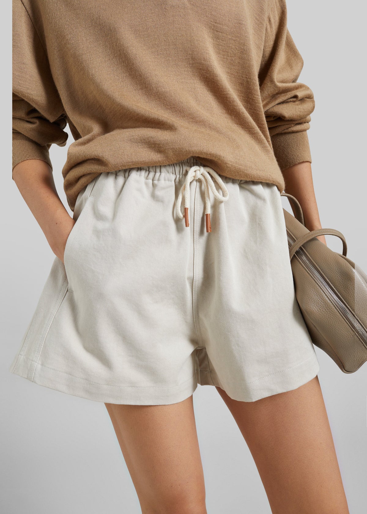 Pierno Cotton Shorts - Beige β view 2 of 9
