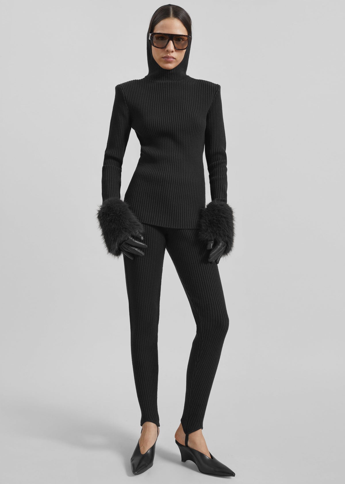 Piuma Knit Stirrup Leggings - Black β view 8 of 10
