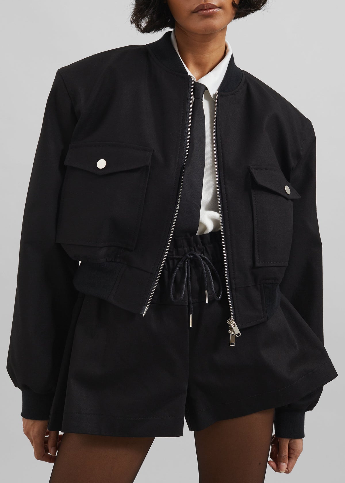 Pomona Crop Bomber Jacket - Black β view 4 of 8