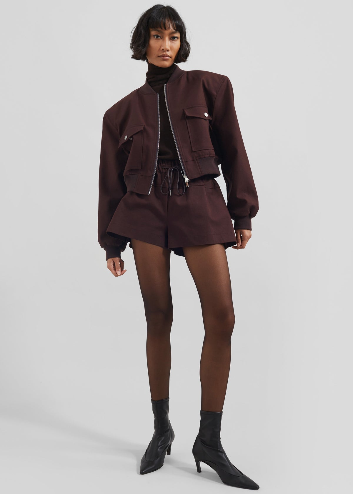 Pomona Crop Bomber Jacket - Burgundy β view 5 of 9