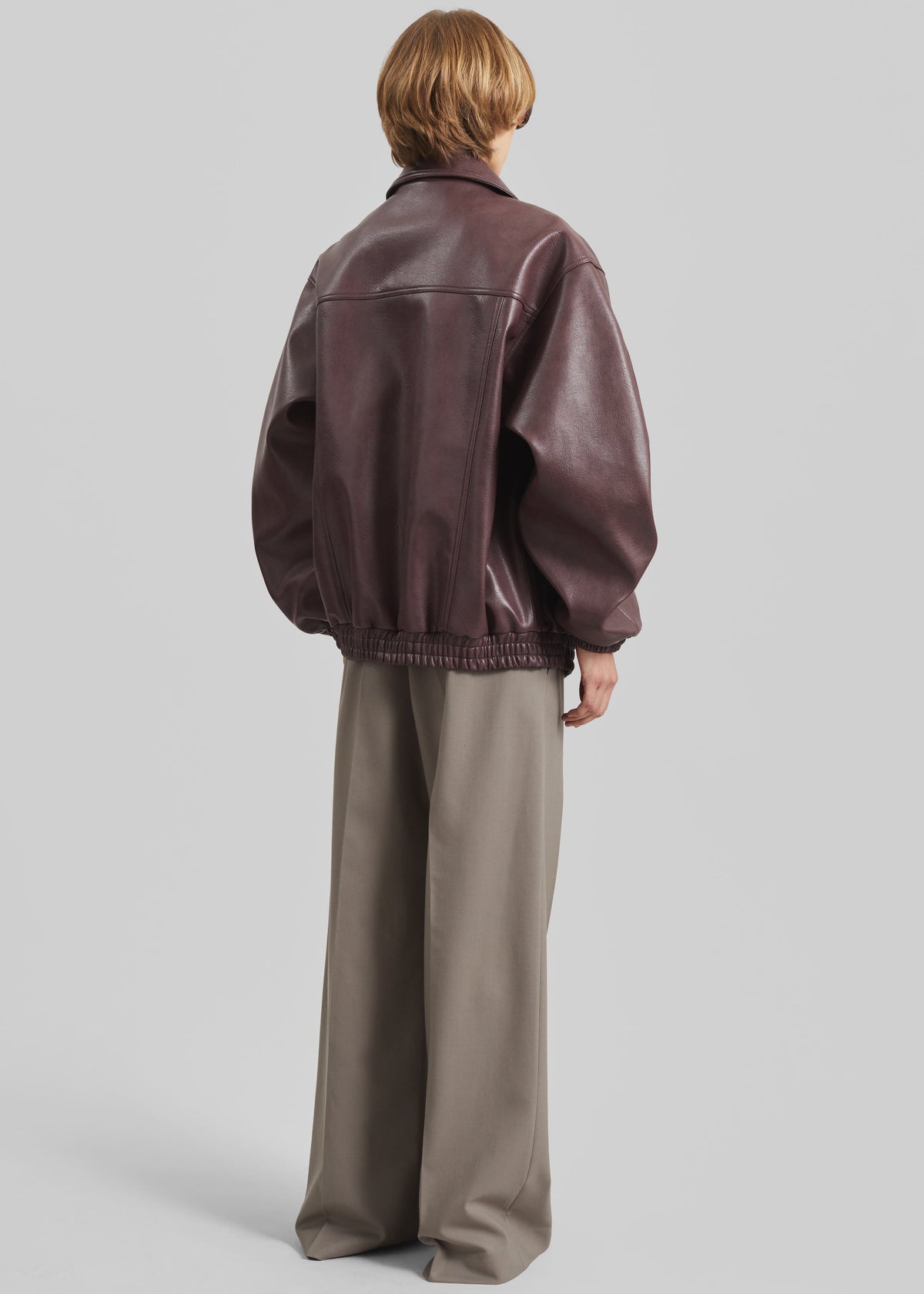 Prescott Faux Leather Jacket - Burgundy β view 7 of 8