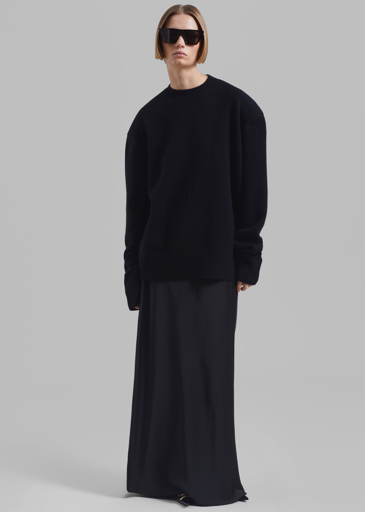 Priscilla Maxi Satin Skirt - Black β view 4 of 7