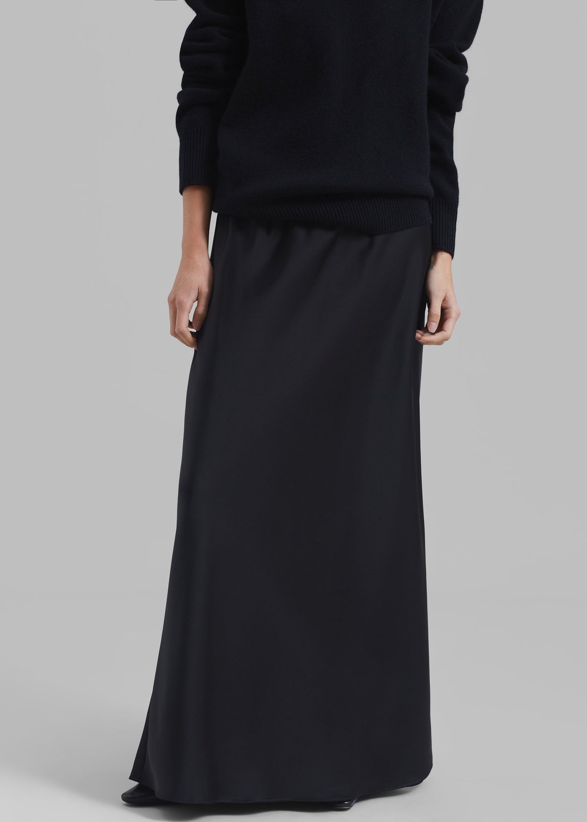 Priscilla Maxi Satin Skirt - Black β view 5 of 7