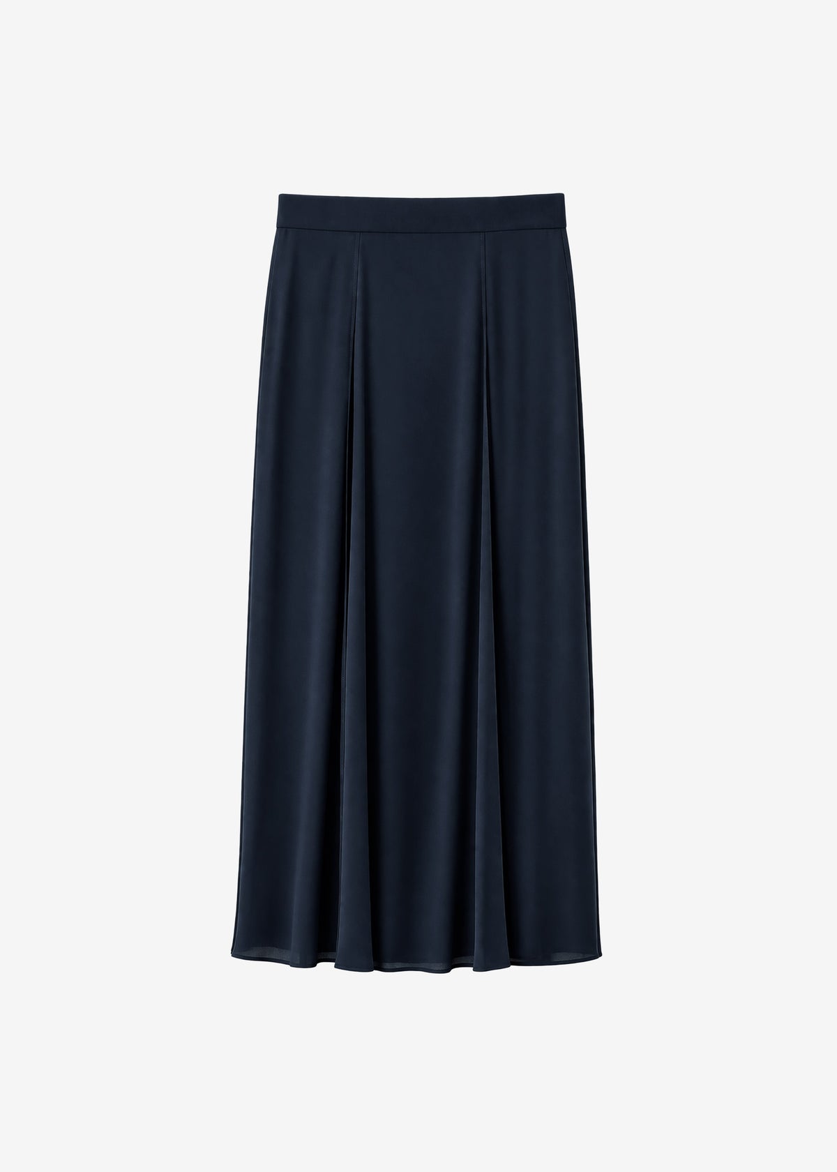 Provence Fluid A-Line Midi Skirt - Navy β view 9 of 9