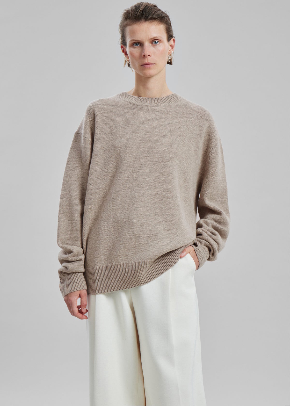 Quinton Crew Neck Sweater - Beige Melange β view 1 of 12