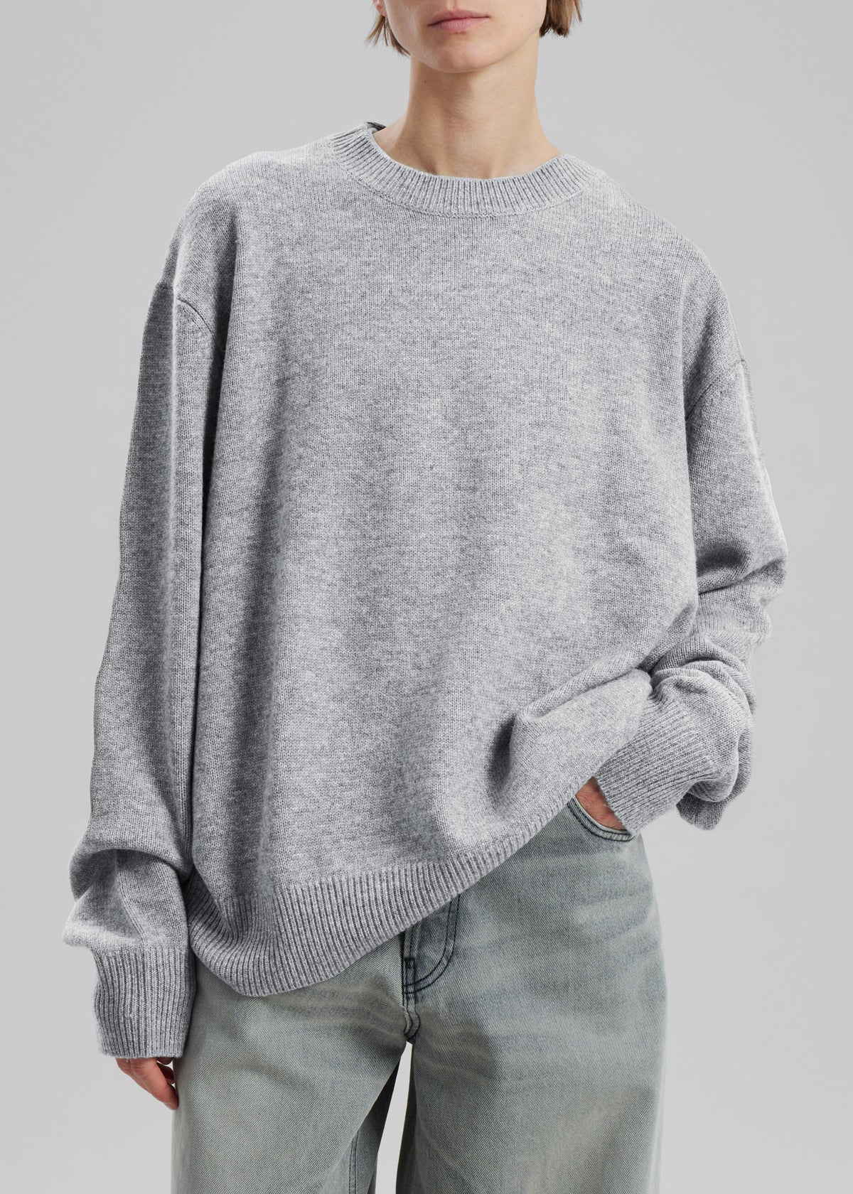 Quinton Crew Neck Sweater - Light Grey β view 6 of 15
