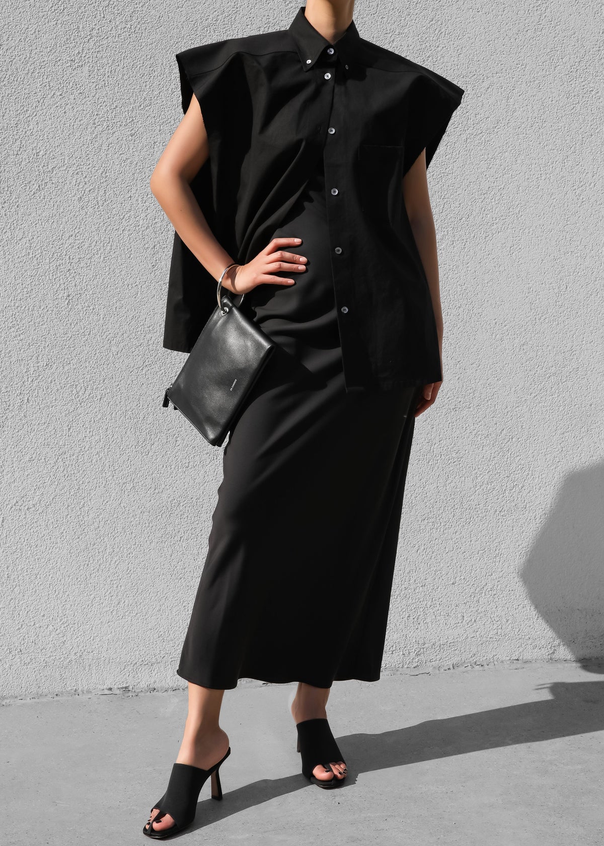 Rae Sleeveless Button Down Shirt - Black β view 4 of 4