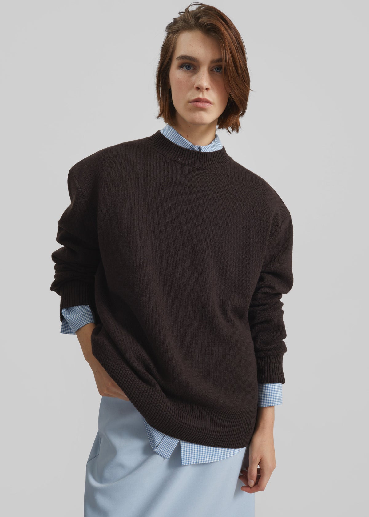Rafaela Padded Knit Sweater - Dark Brown β view 5 of 8