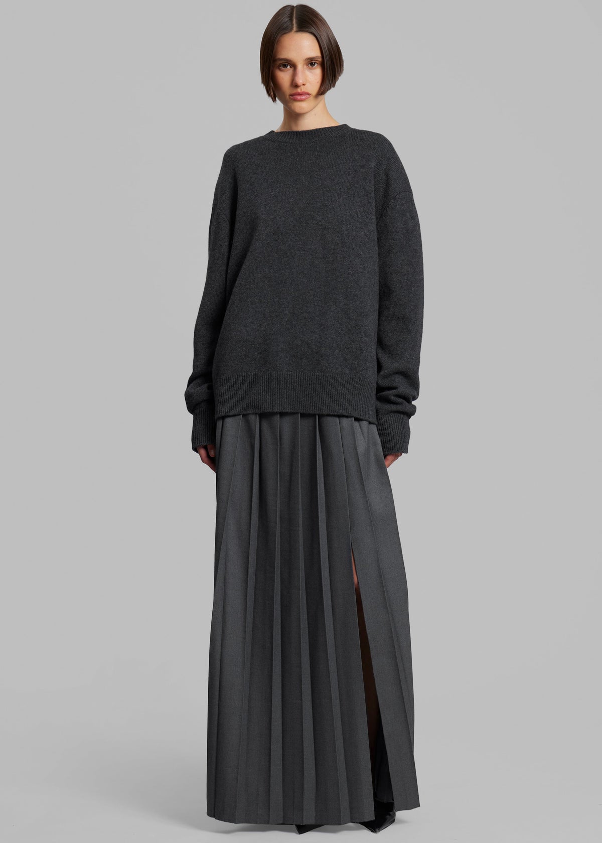 Rafaela Padded Knit Sweater - Dark Grey Melange β view 5 of 8