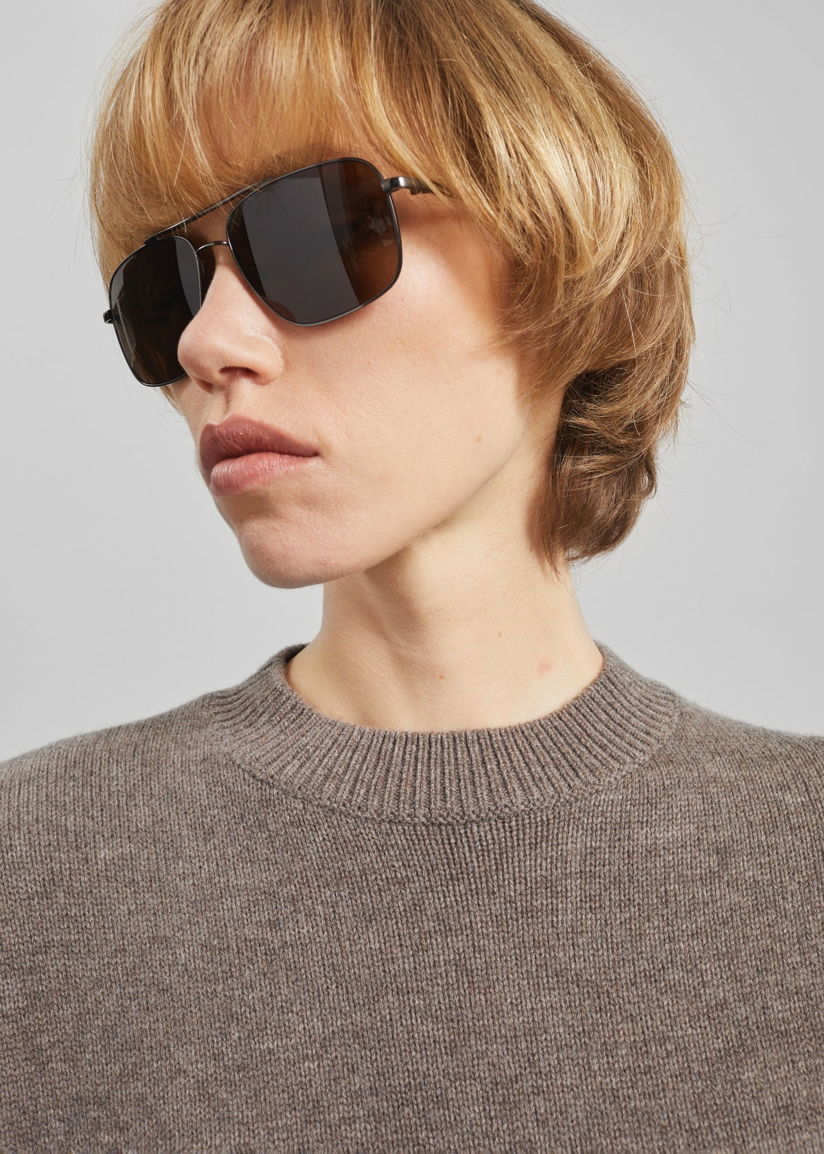 Rafaela Padded Knit Sweater - Dark Taupe β view 3 of 6