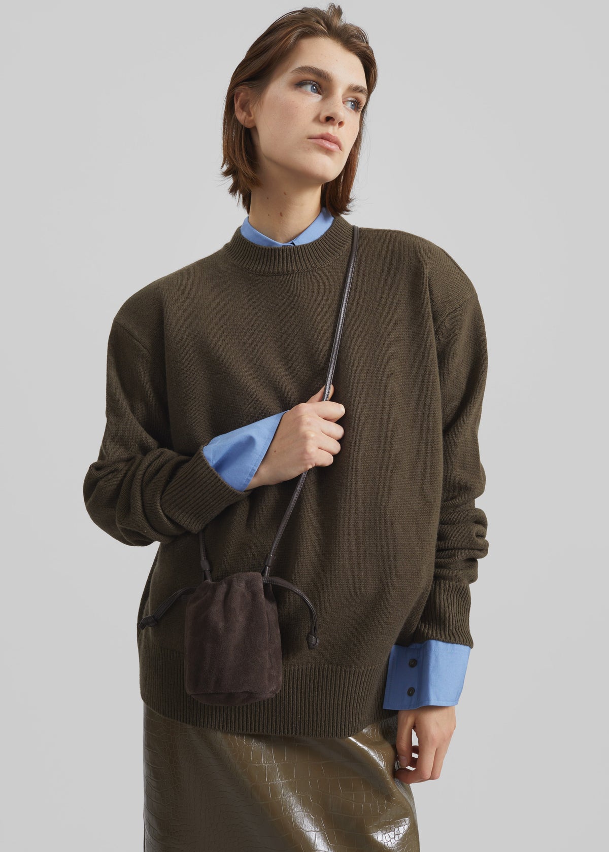 Rafaela Padded Knit Sweater - Olive β view 4 of 6