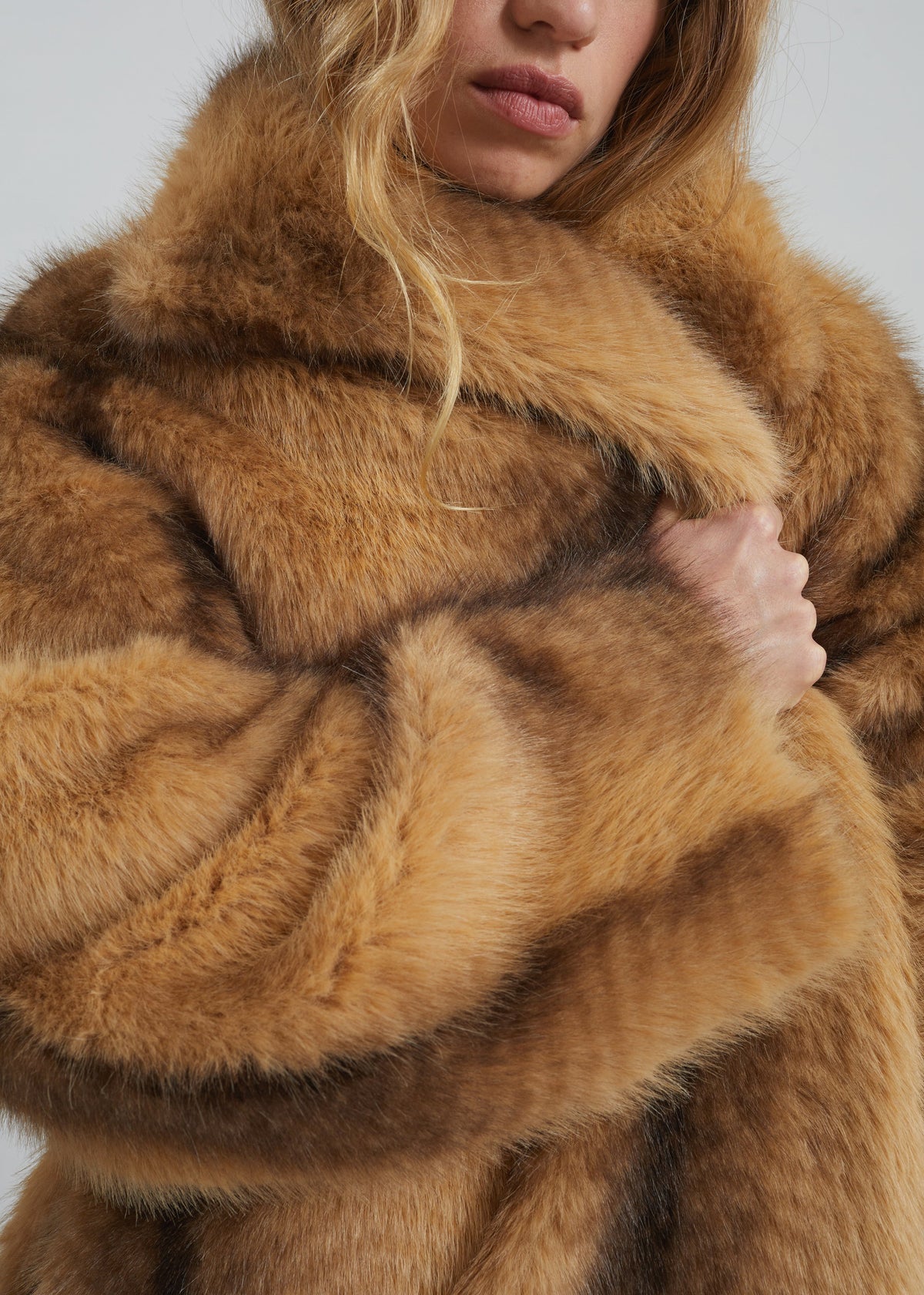 Ravello Faux Fur Robe Coat - Beige/Brown β view 5 of 9
