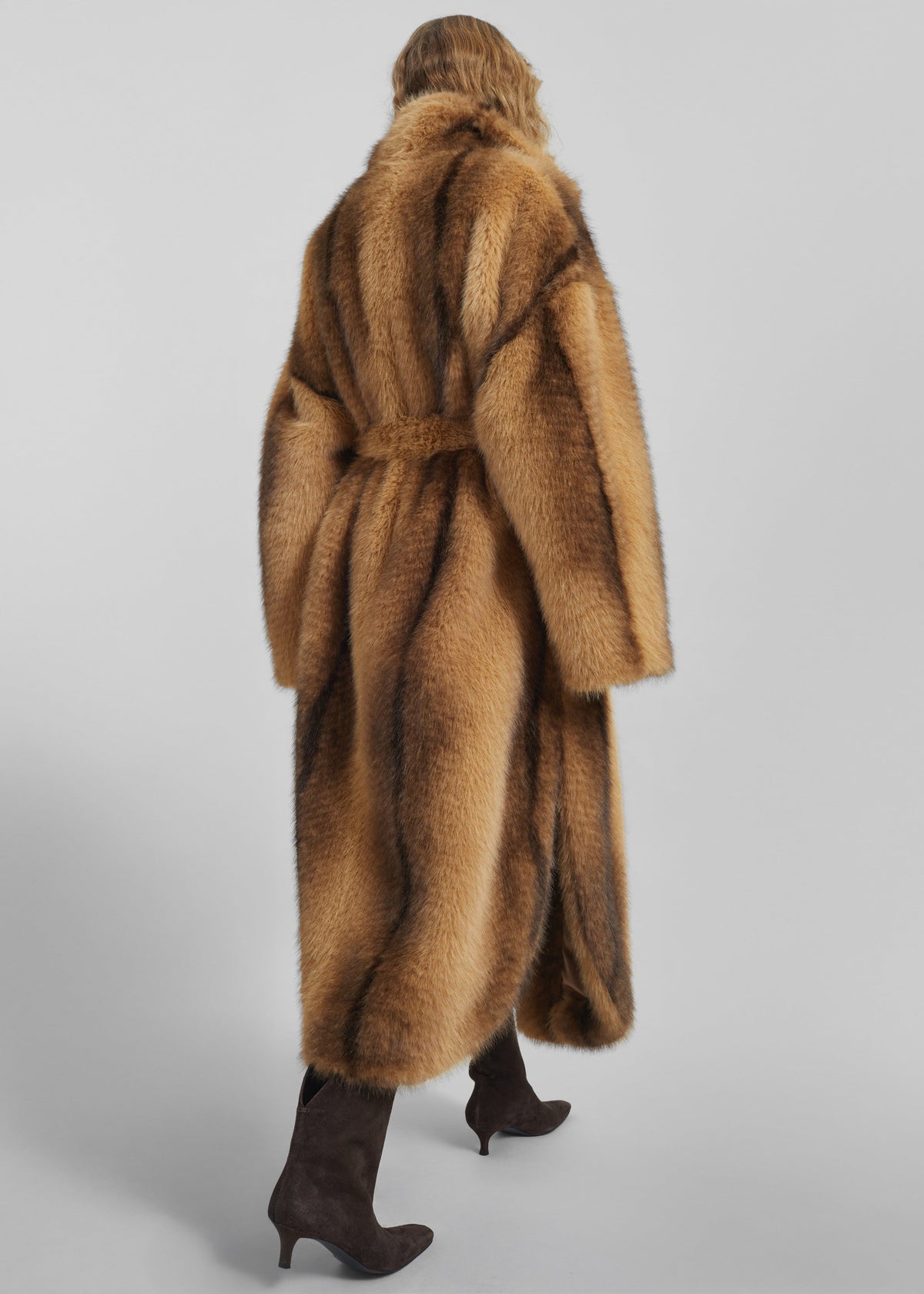 Ravello Faux Fur Robe Coat - Beige/Brown β view 8 of 9