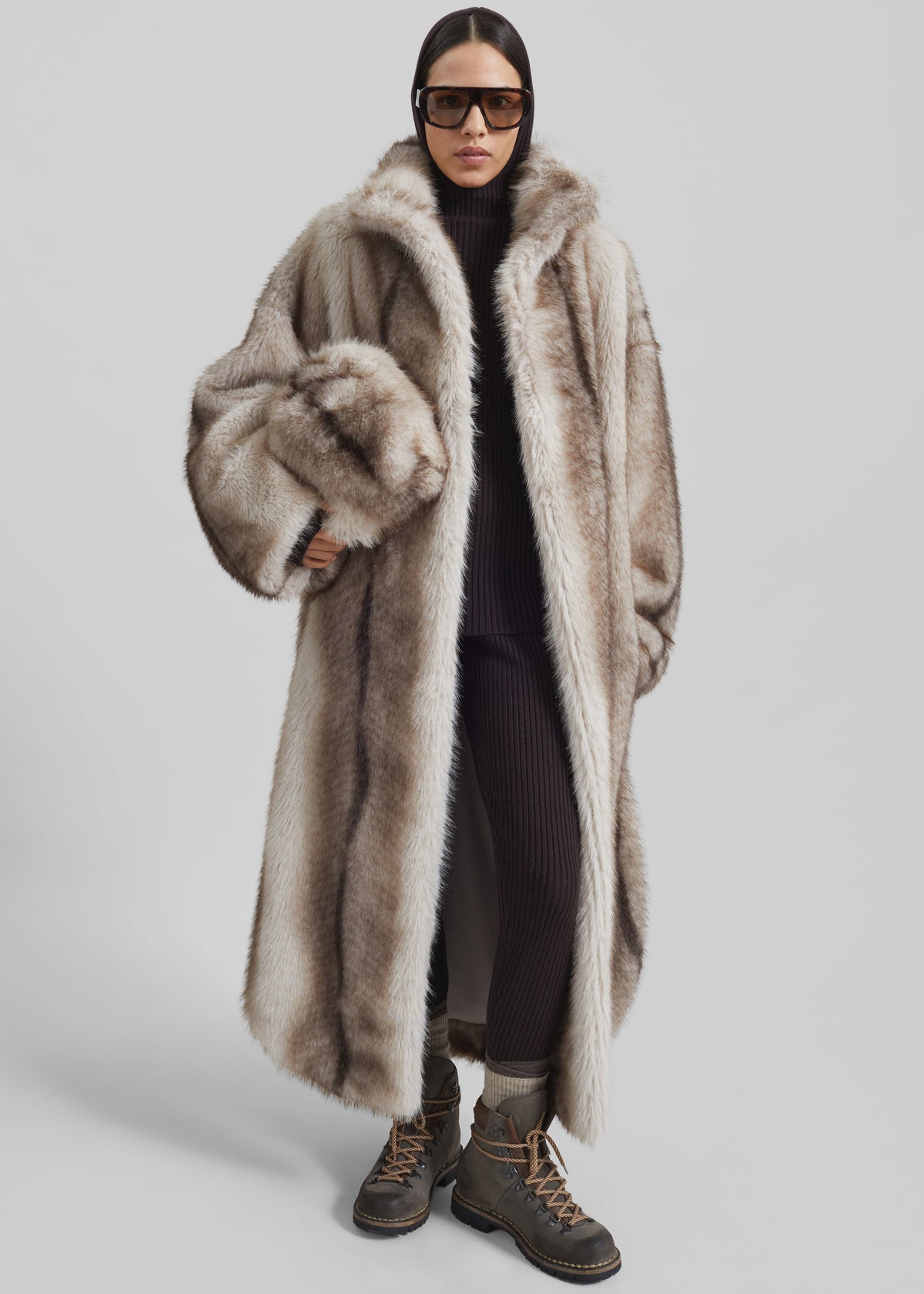 Ravello Faux Fur Robe Coat - Grey β view 10 of 12