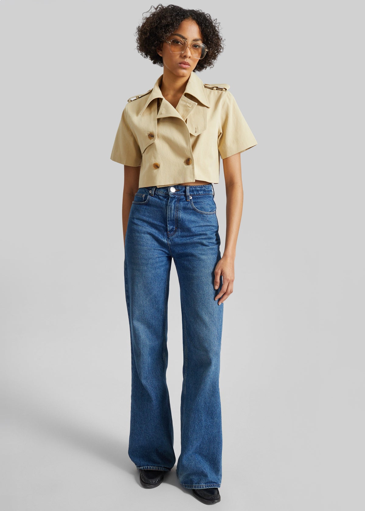 Reiti Cropped Trench Top - Beige β view 2 of 6