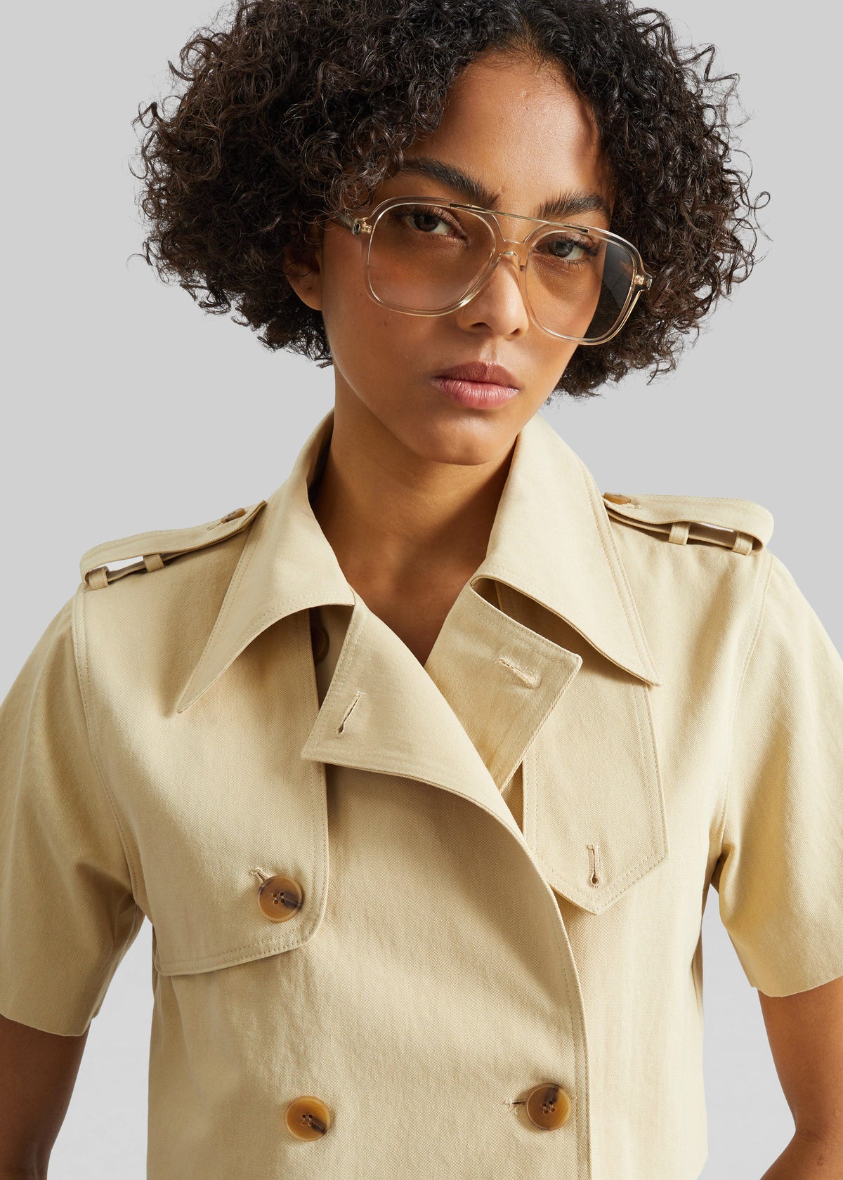 Reiti Cropped Trench Top - Beige β view 3 of 6