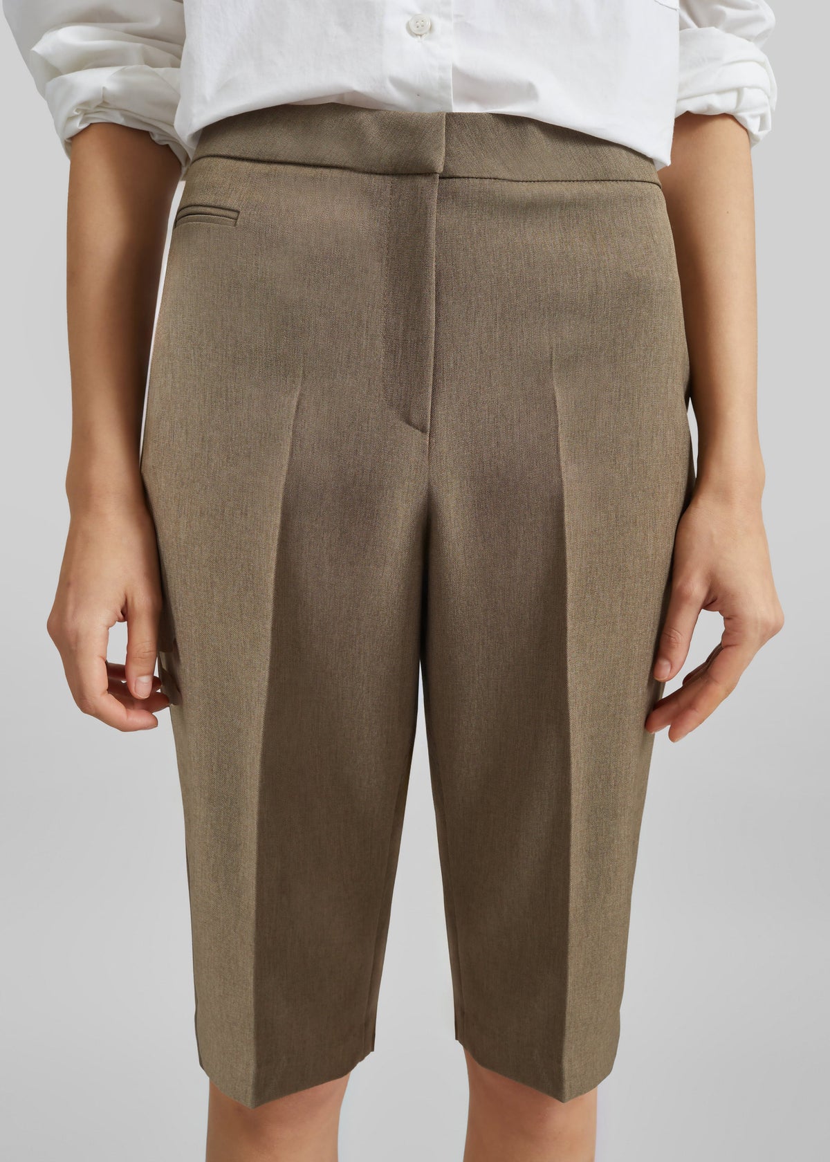 Reva Tailored Bermuda Shorts - Dark Taupe β view 4 of 7