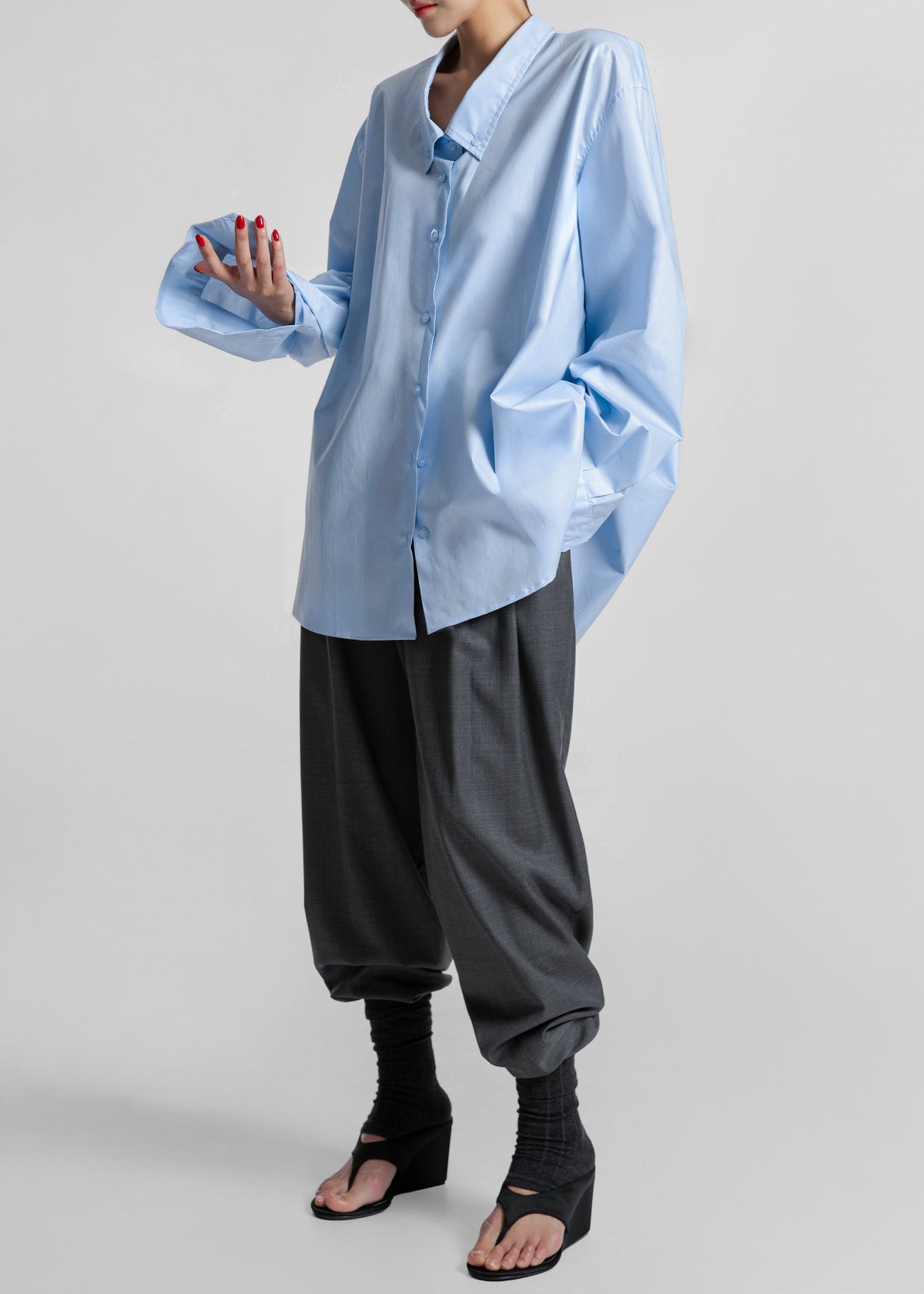 Revel Poplin Oversized Shirt - Sky Blue β view 2 of 10