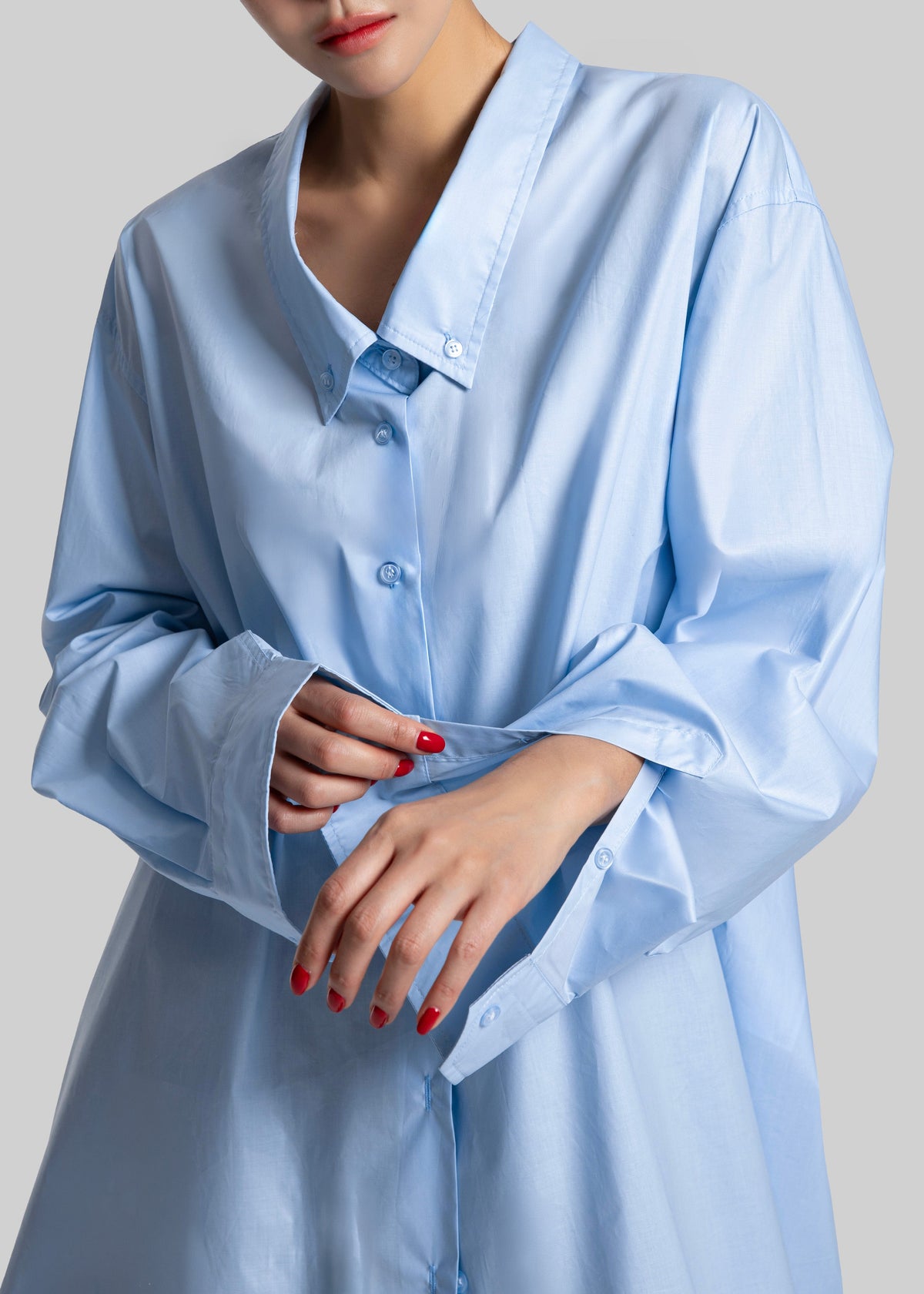 Revel Poplin Oversized Shirt - Sky Blue β view 7 of 10