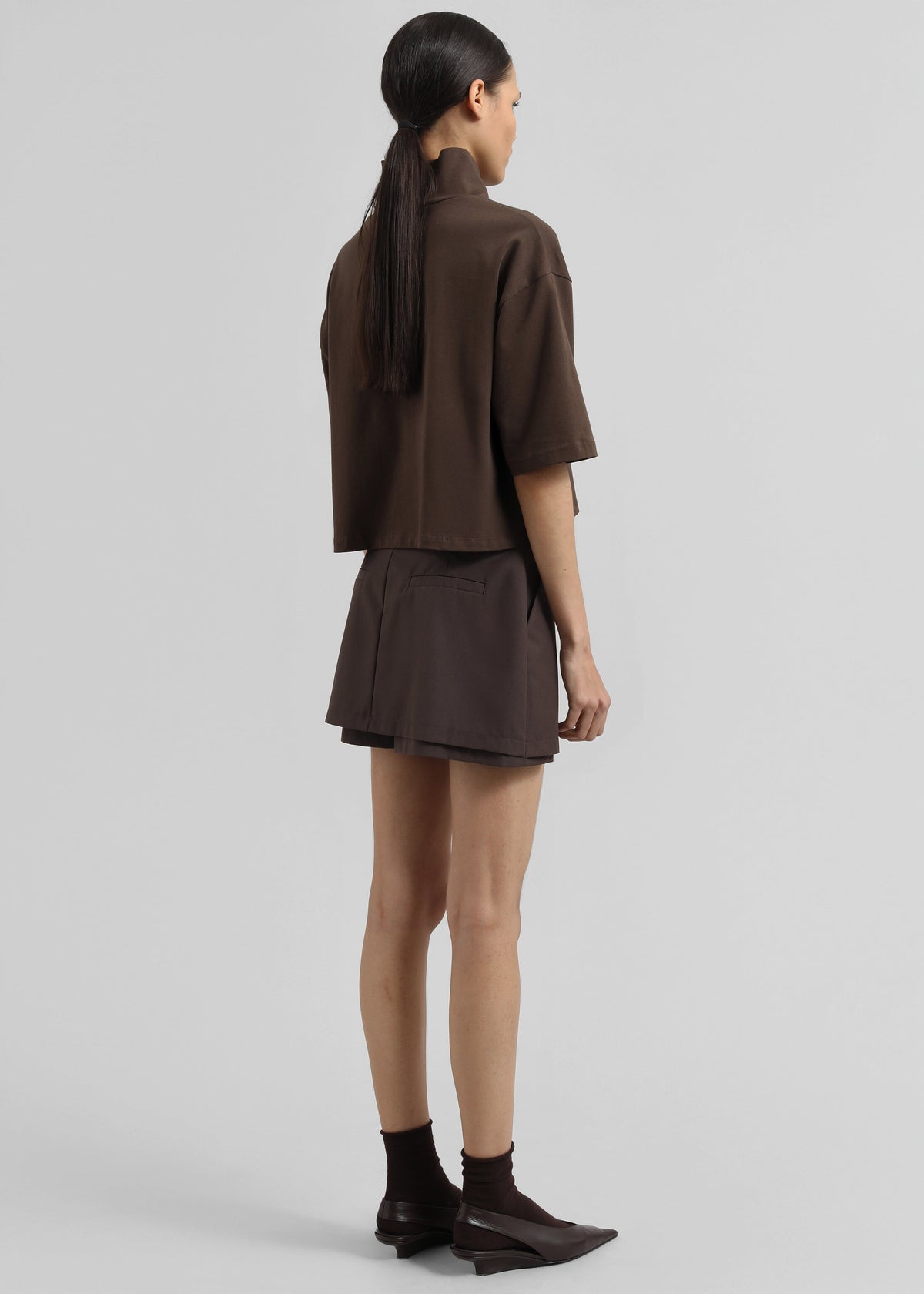 Reza Cropped Tee - Brown β view 5 of 6