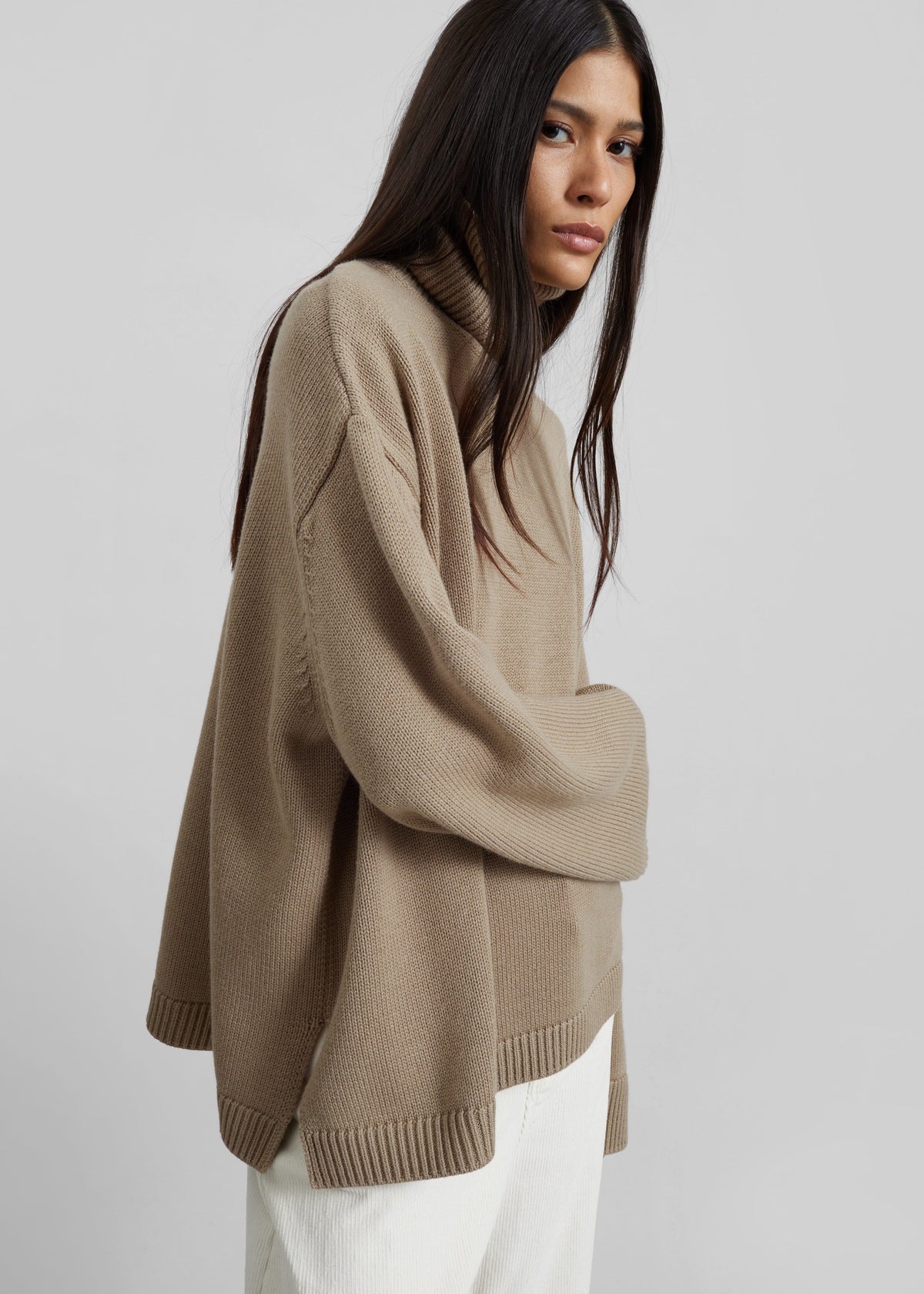 Rhea Trapeze Turtleneck - Beige β view 6 of 8