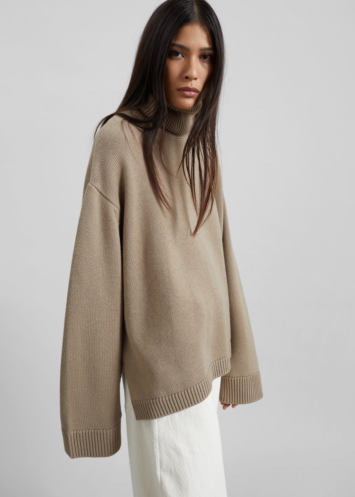 Rhea Trapeze Turtleneck - Beige β view 1 of 8