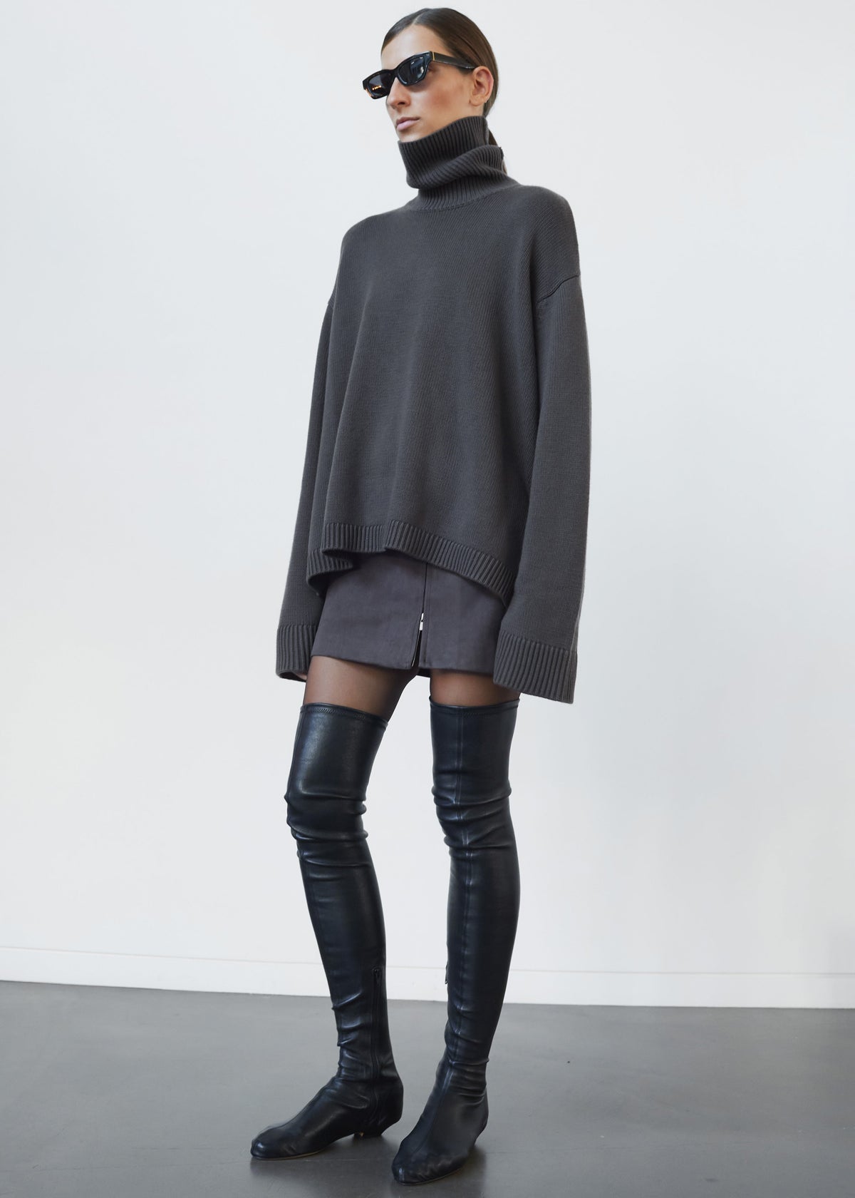 Rhea Trapeze Turtleneck - Light Khaki β view 5 of 9