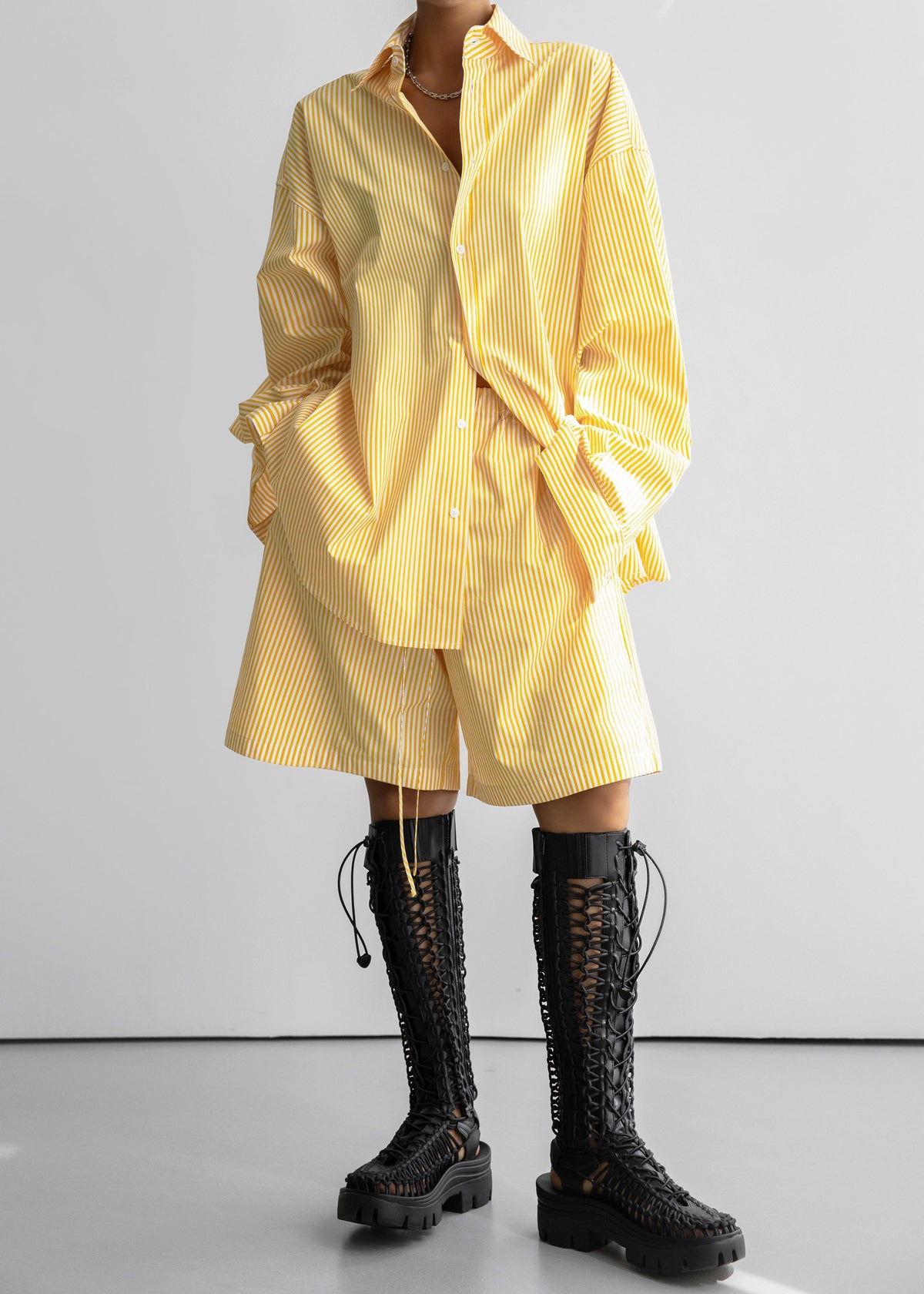 Rimini Bermuda Shorts - Yellow/White Stripe β view 7 of 10