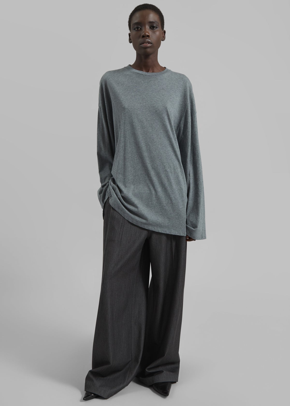 Rio Oversized Sleeve Tee - Dark Grey Melange β view 5 of 8