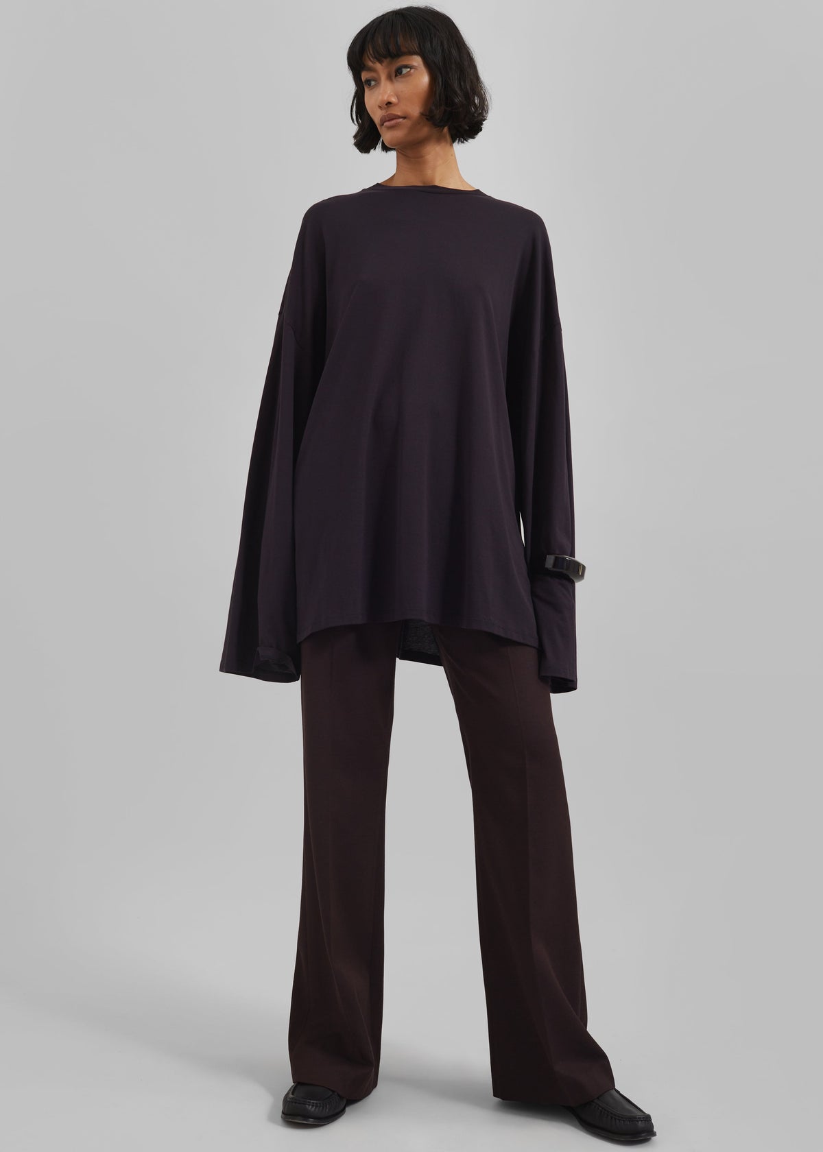 Rio Oversized Sleeve Tee - Dark Plum β view 1 of 8