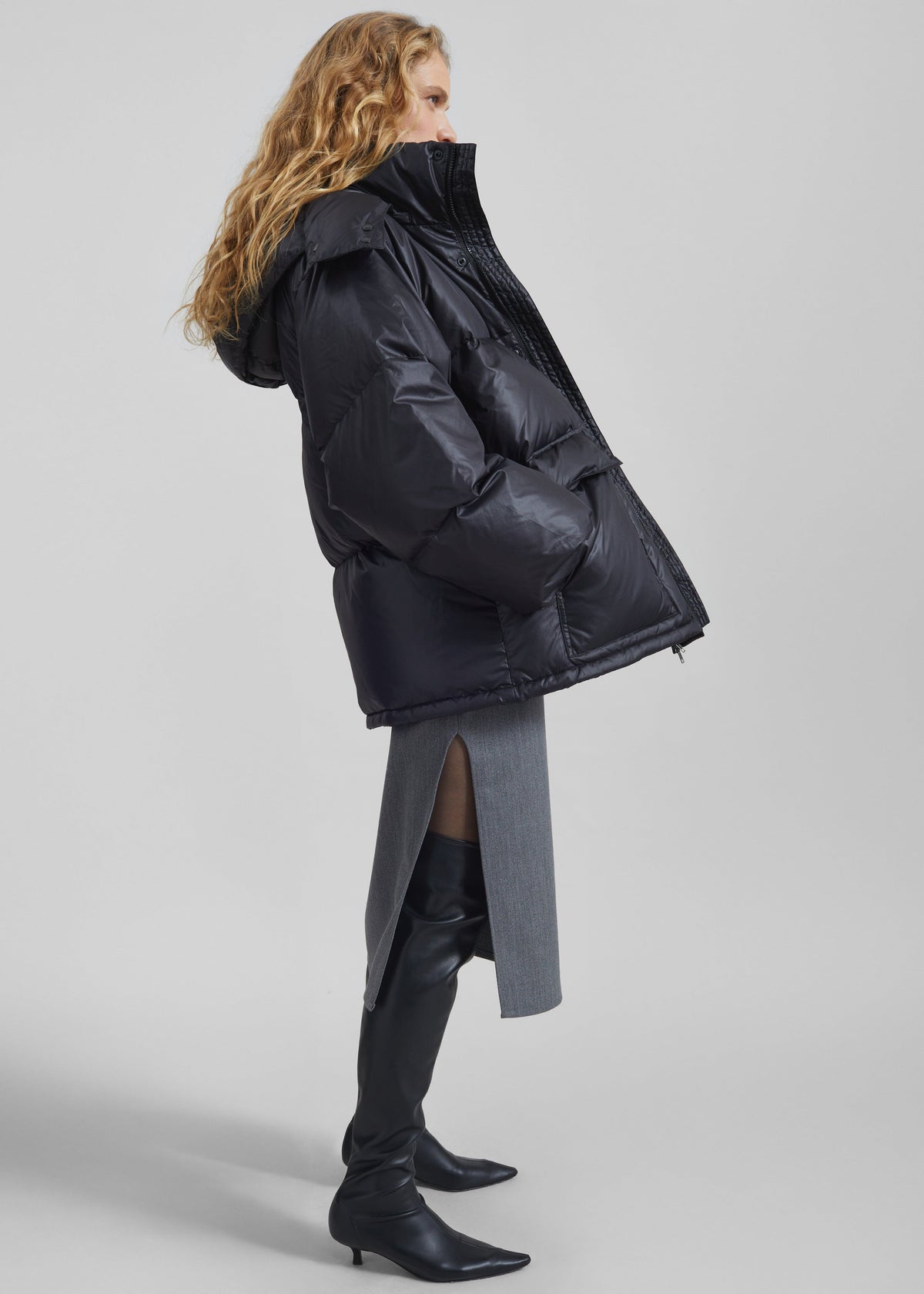 Riom Hooded Puffer Jacket - Black β view 1 of 7