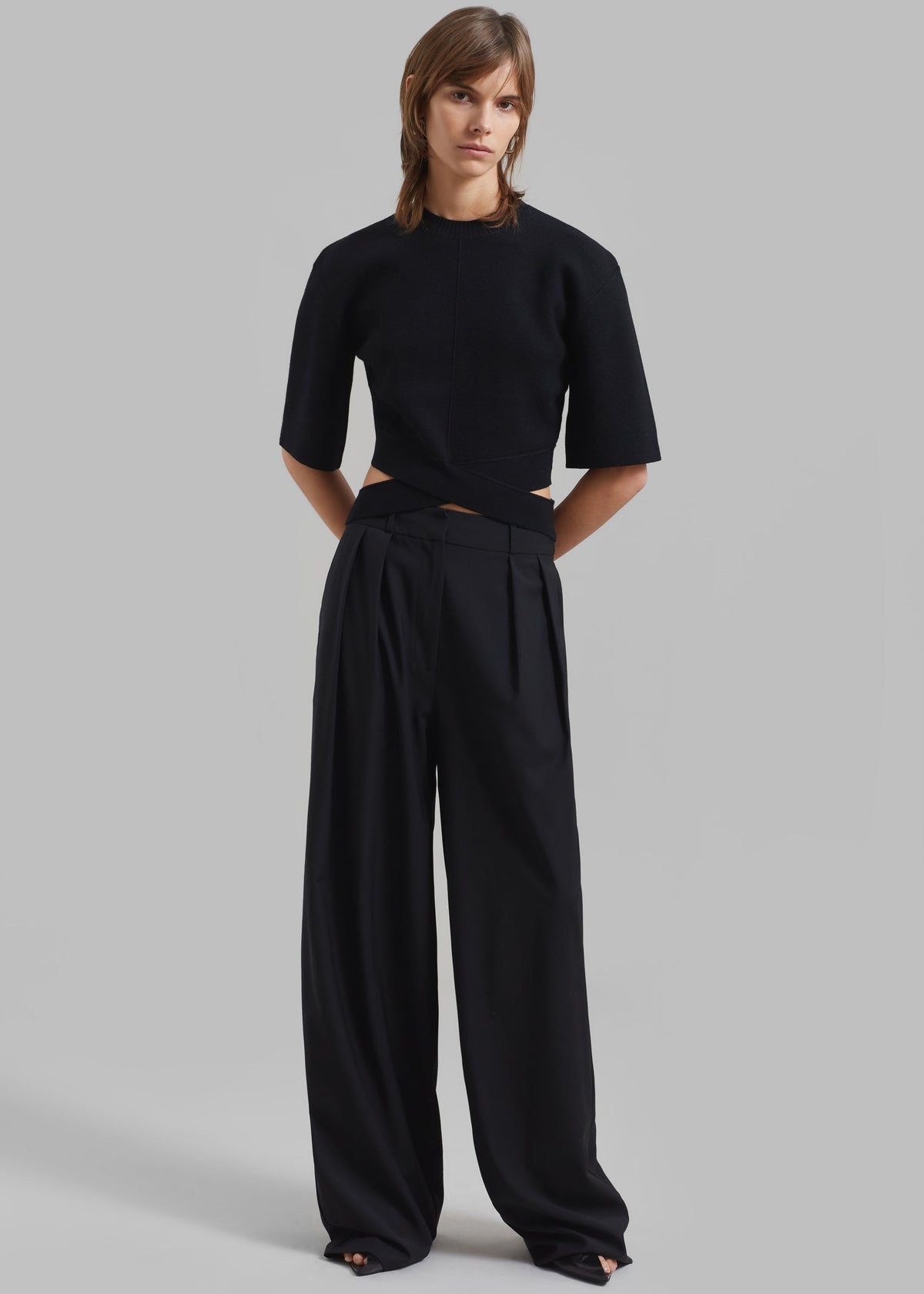 Ripley Pleated Trousers - Black – view 6 of 9