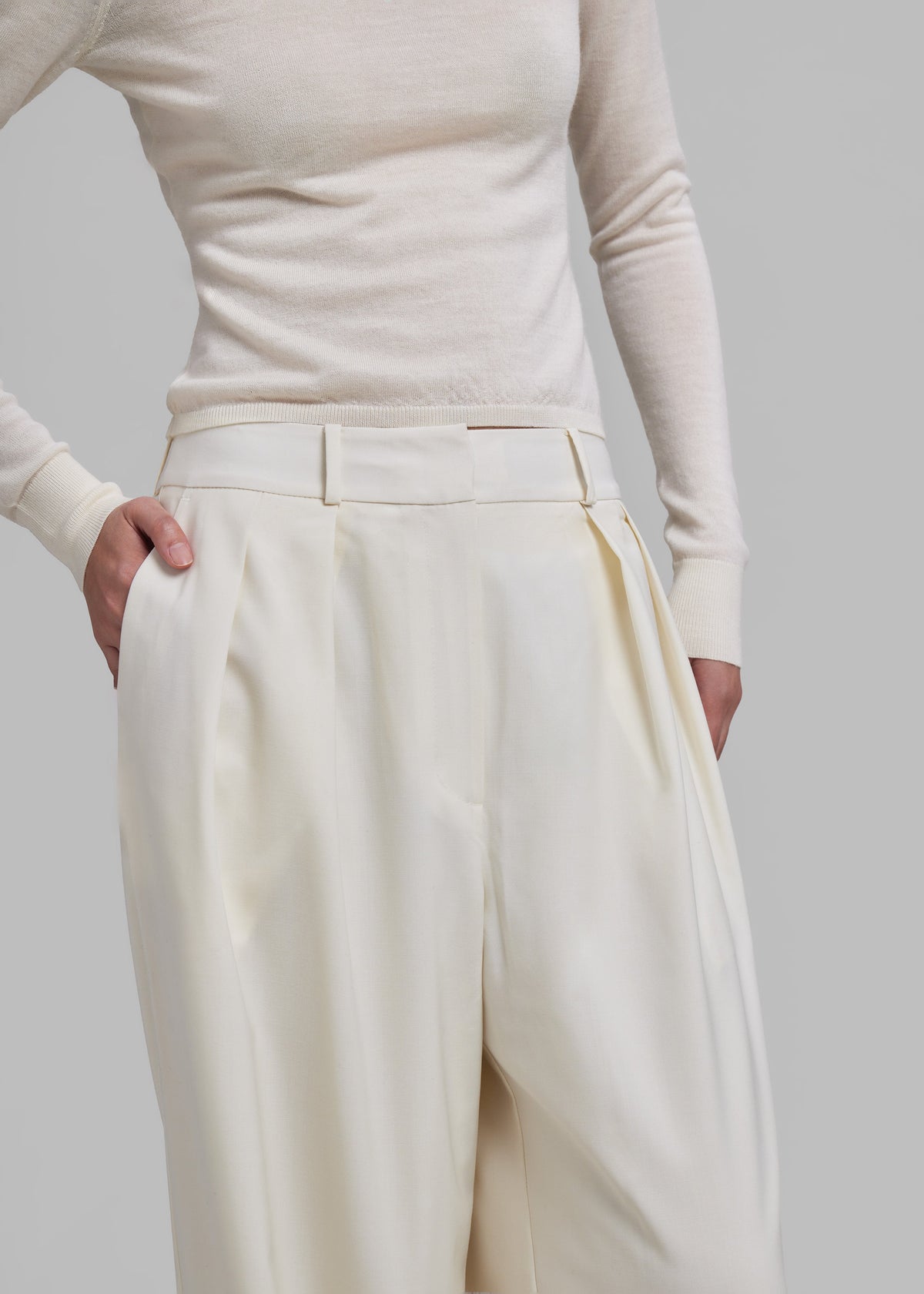 Ripley Pleated Trousers - Ivory β view 5 of 8