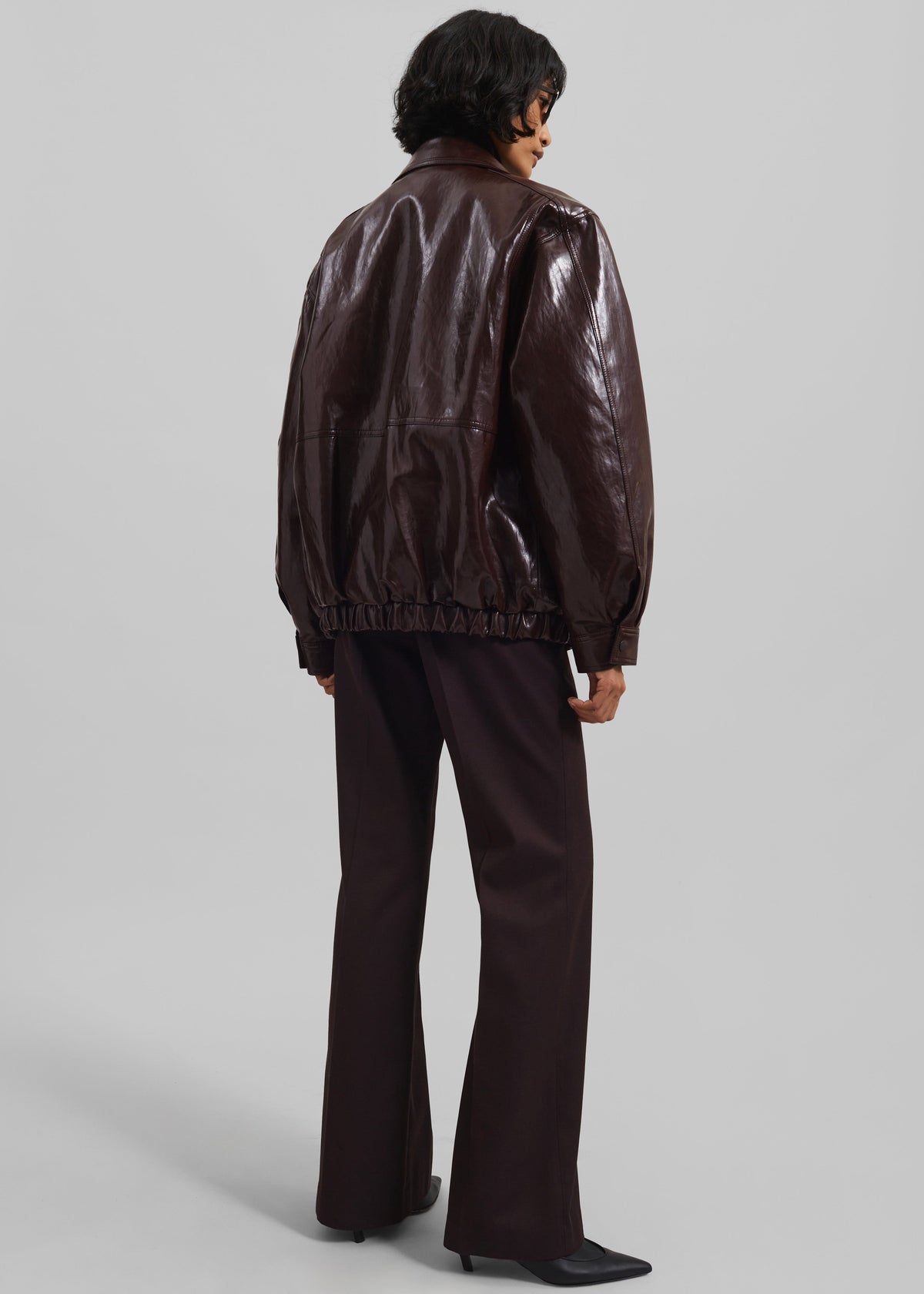 Risner Faux Leather Jacket - Burgundy β view 7 of 8