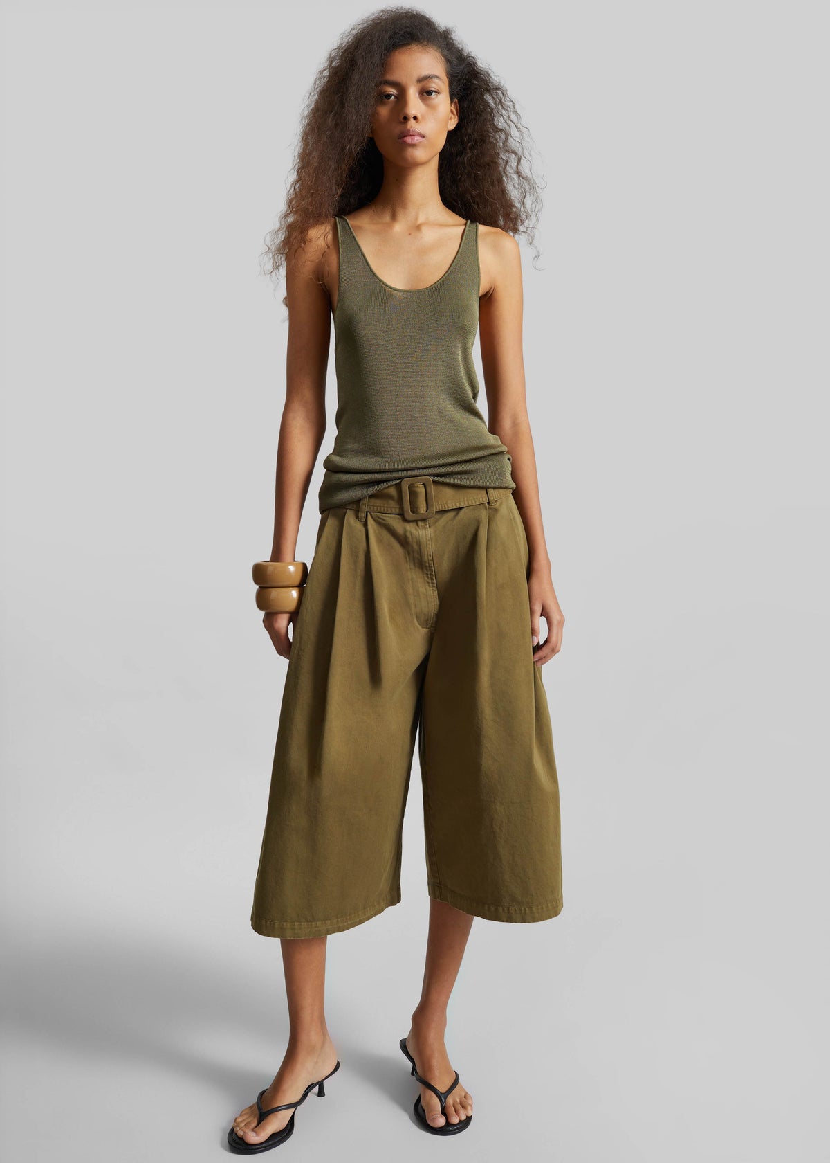 Rivo Knit Tank Top - Khaki β view 6 of 9