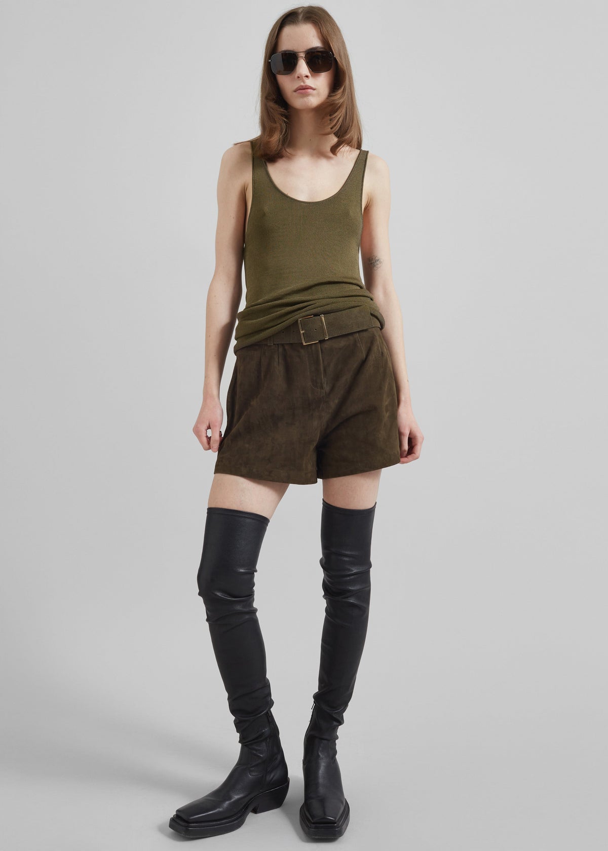 Rivo Knit Tank Top - Khaki β view 7 of 9