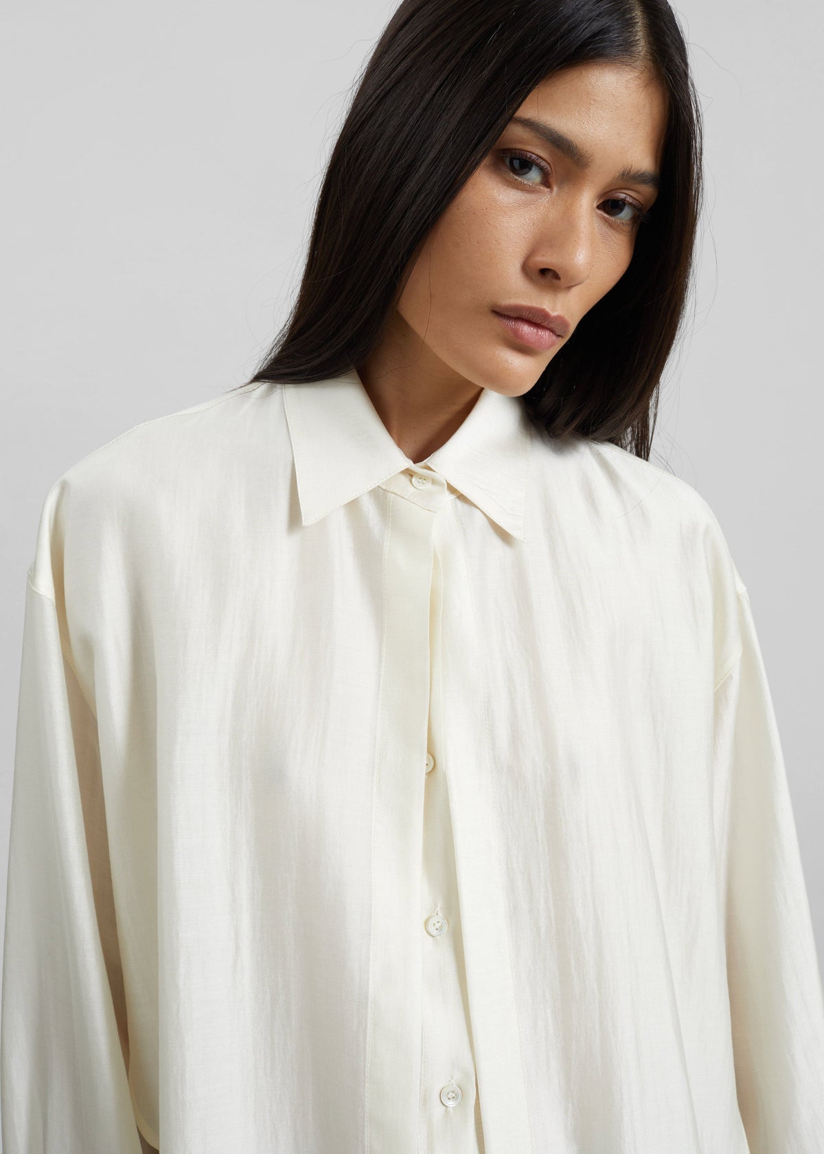 Roanne Fluid Double Shirt - Cream β view 2 of 7
