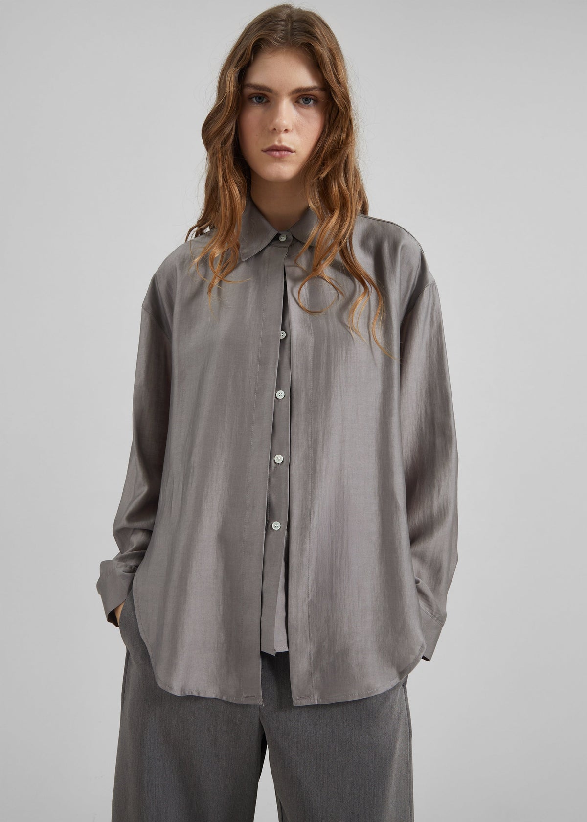 Roanne Fluid Double Shirt - Steel Grey β view 4 of 6