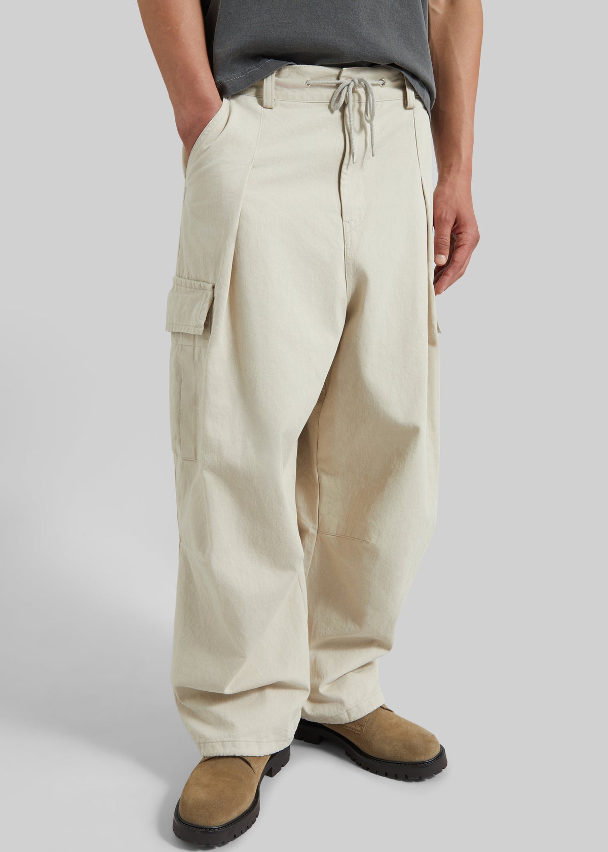 Robion Drawstring Cargo Pants - Beige β view 3 of 7
