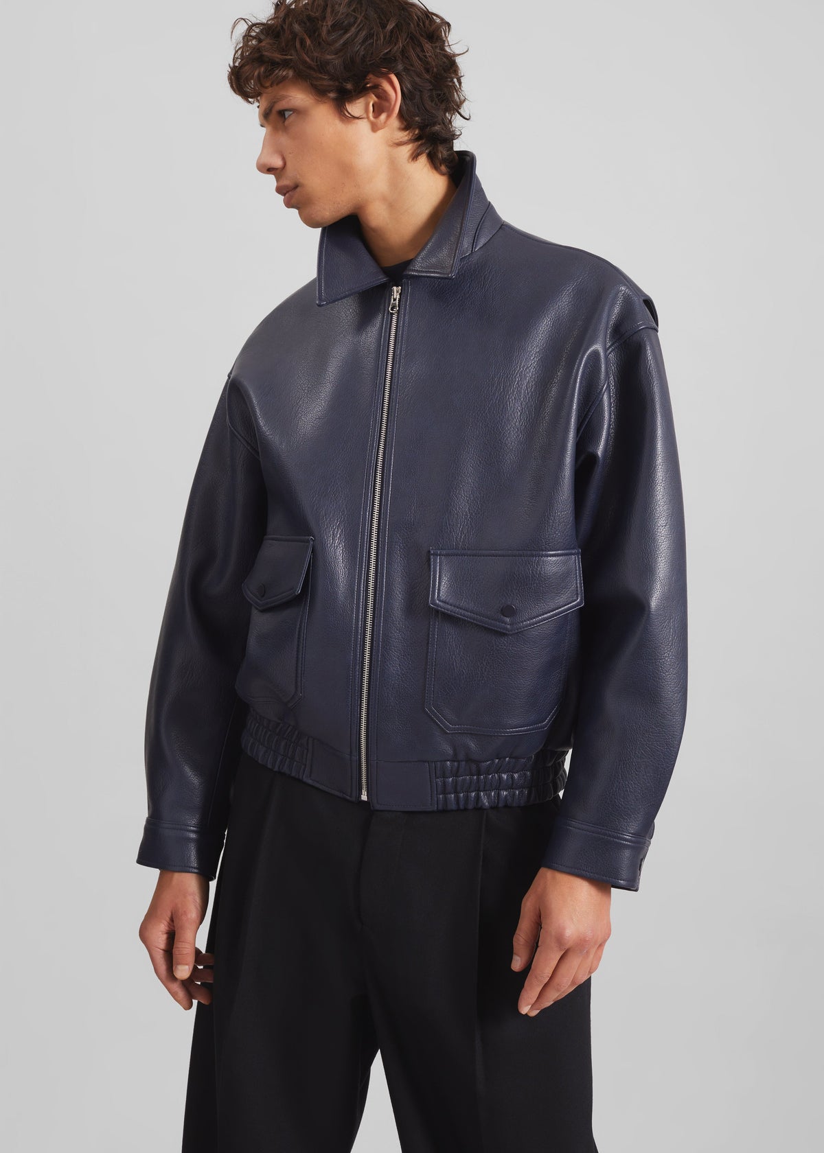 Rohan Faux Leather Jacket - Navy β view 5 of 7