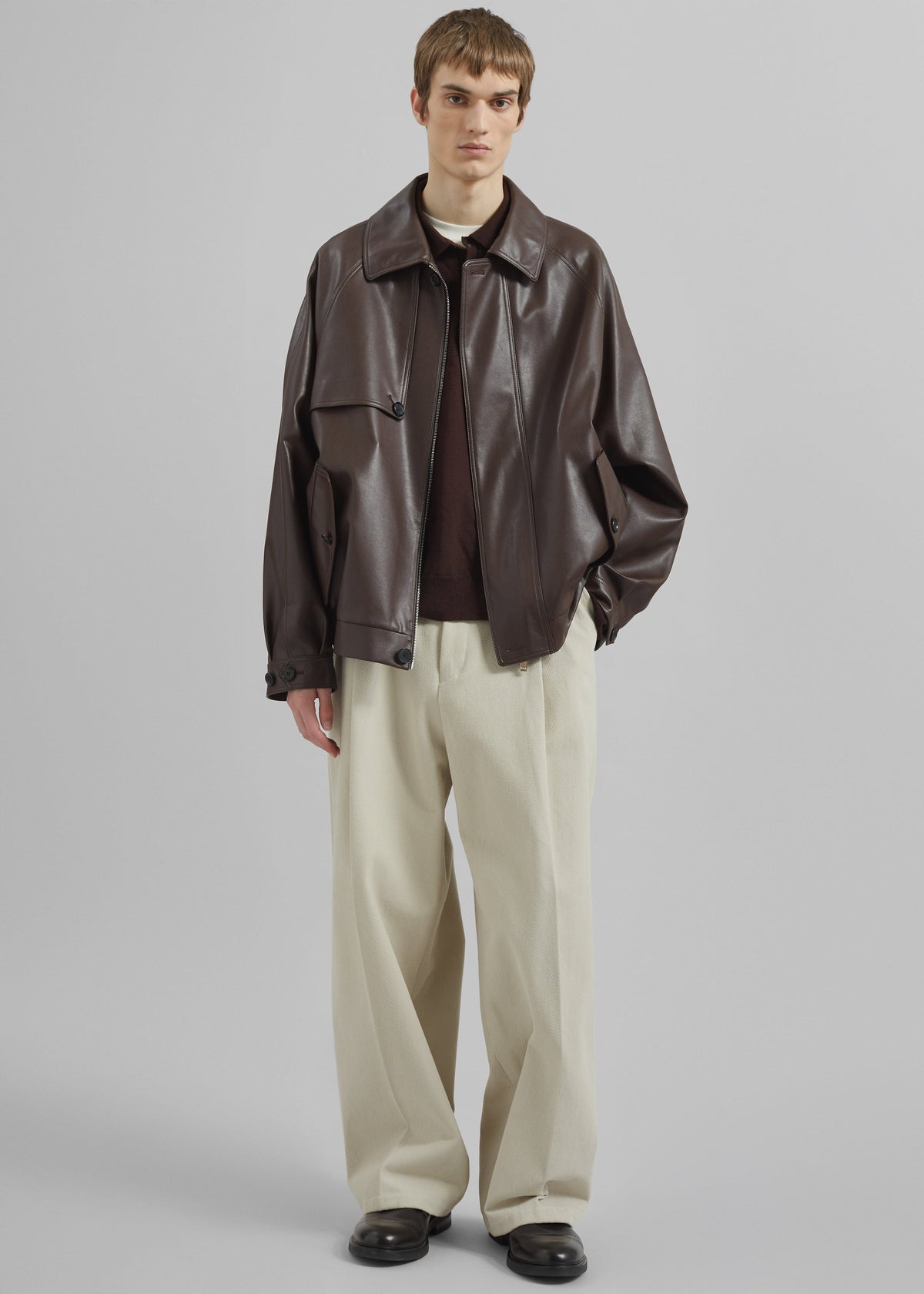 Roisin Faux Leather Jacket - Brown β view 1 of 7