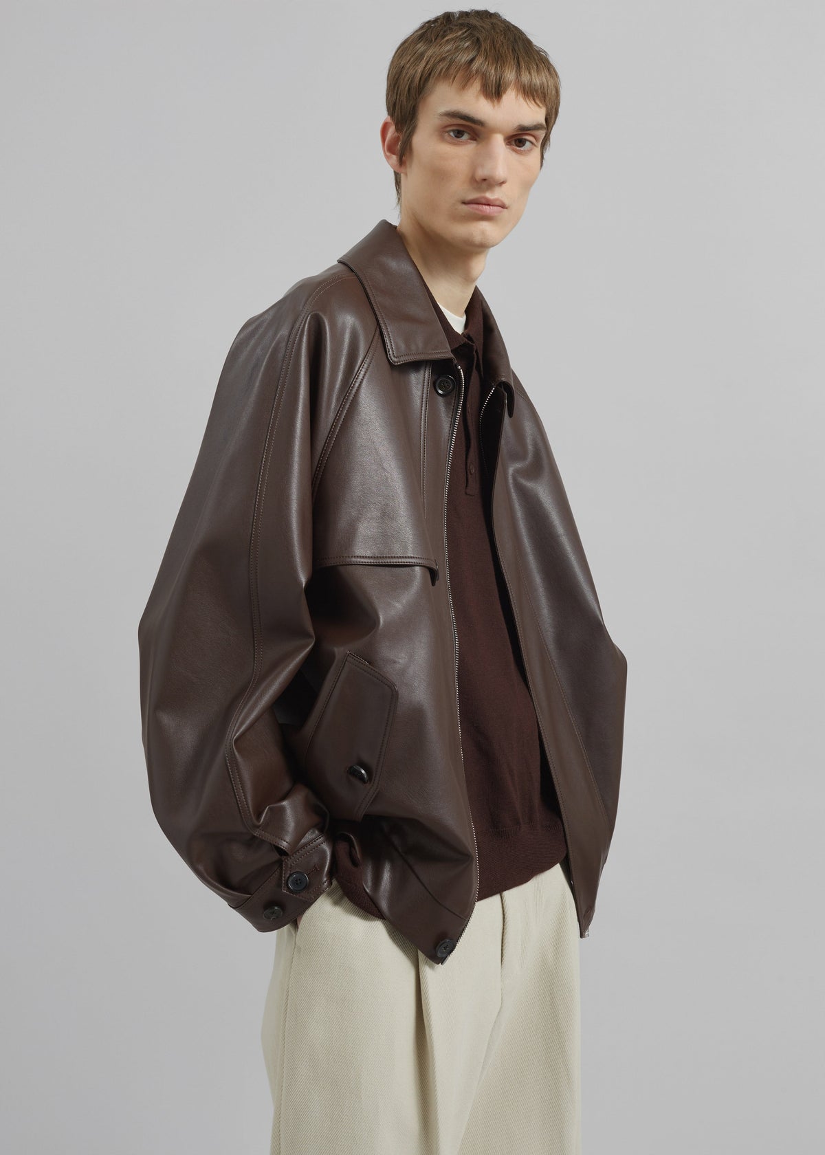 Roisin Faux Leather Jacket - Brown β view 4 of 7