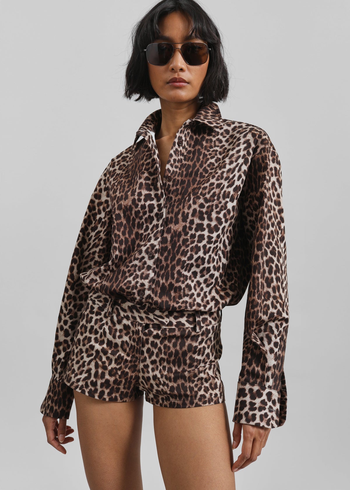 Roma Leopard Print Hot Pants - Brown β view 6 of 10