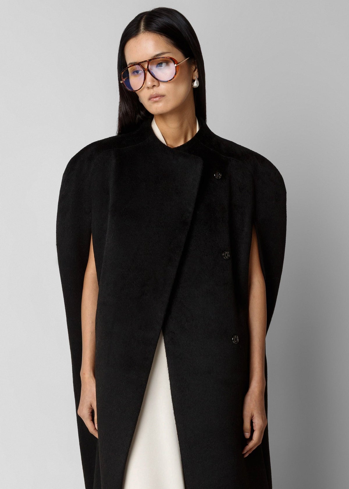 Roslev Cape Coat - Black β view 3 of 6